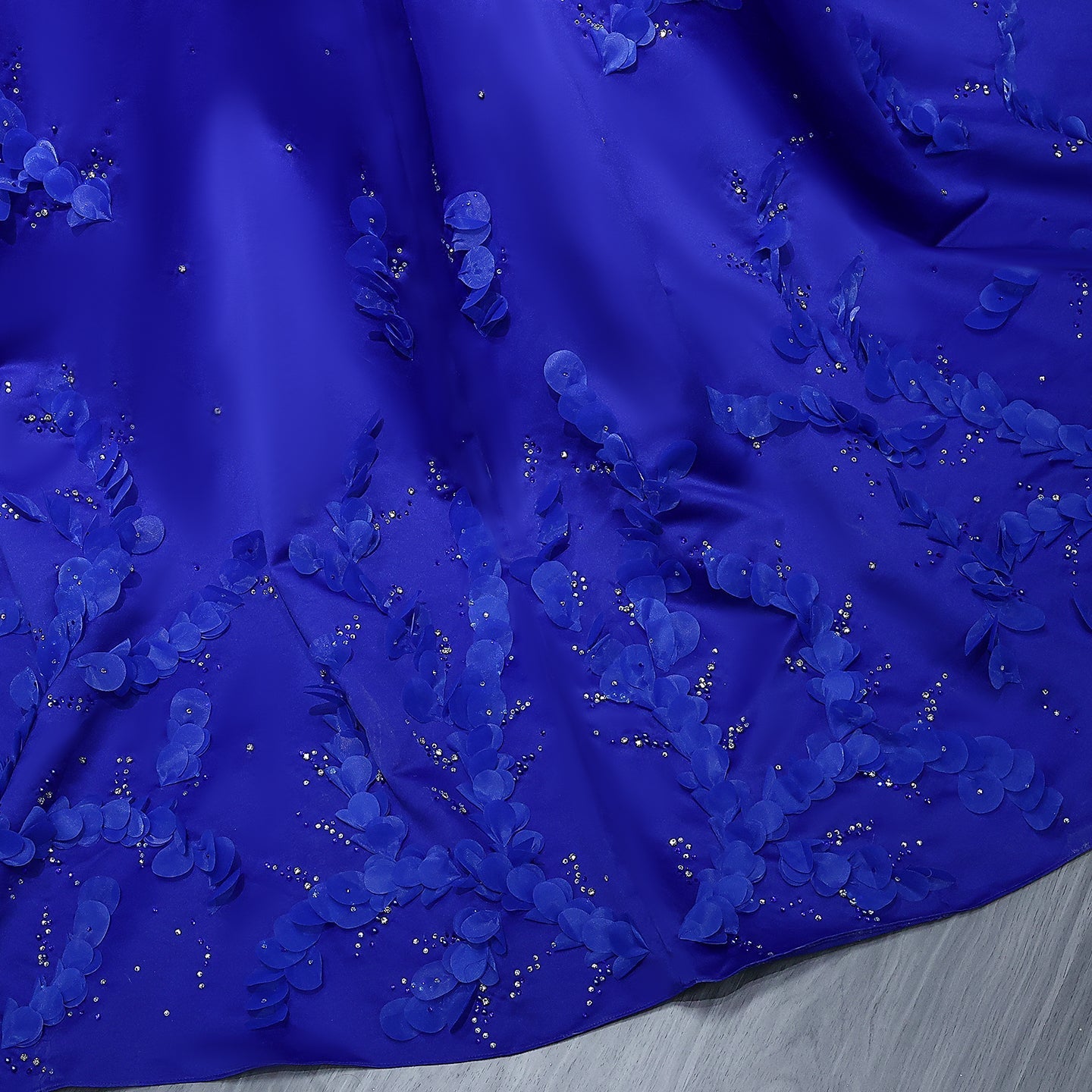 Luxury Crystal 3D Leaves Sage Green Evening Dress with Cape SS449