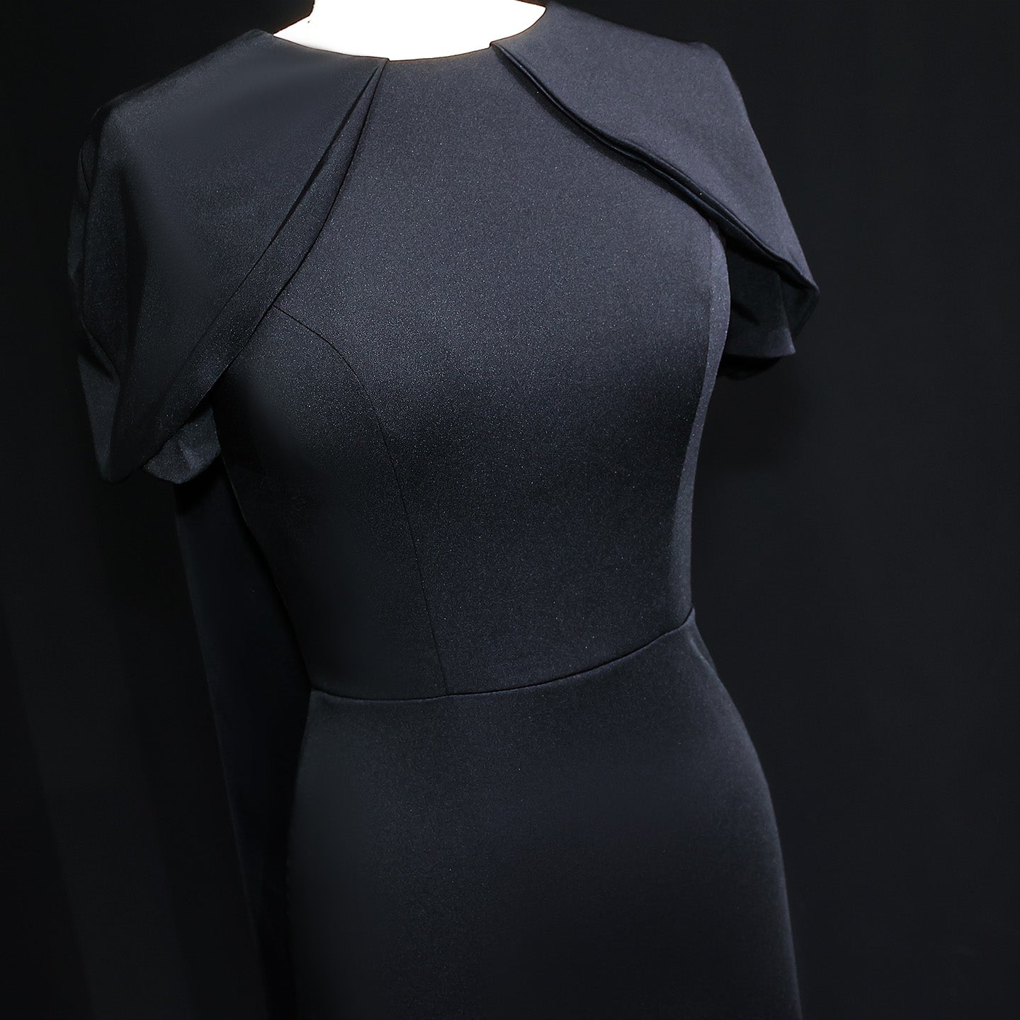 Simple Lilac Straight Evening Dress with Cape SF033