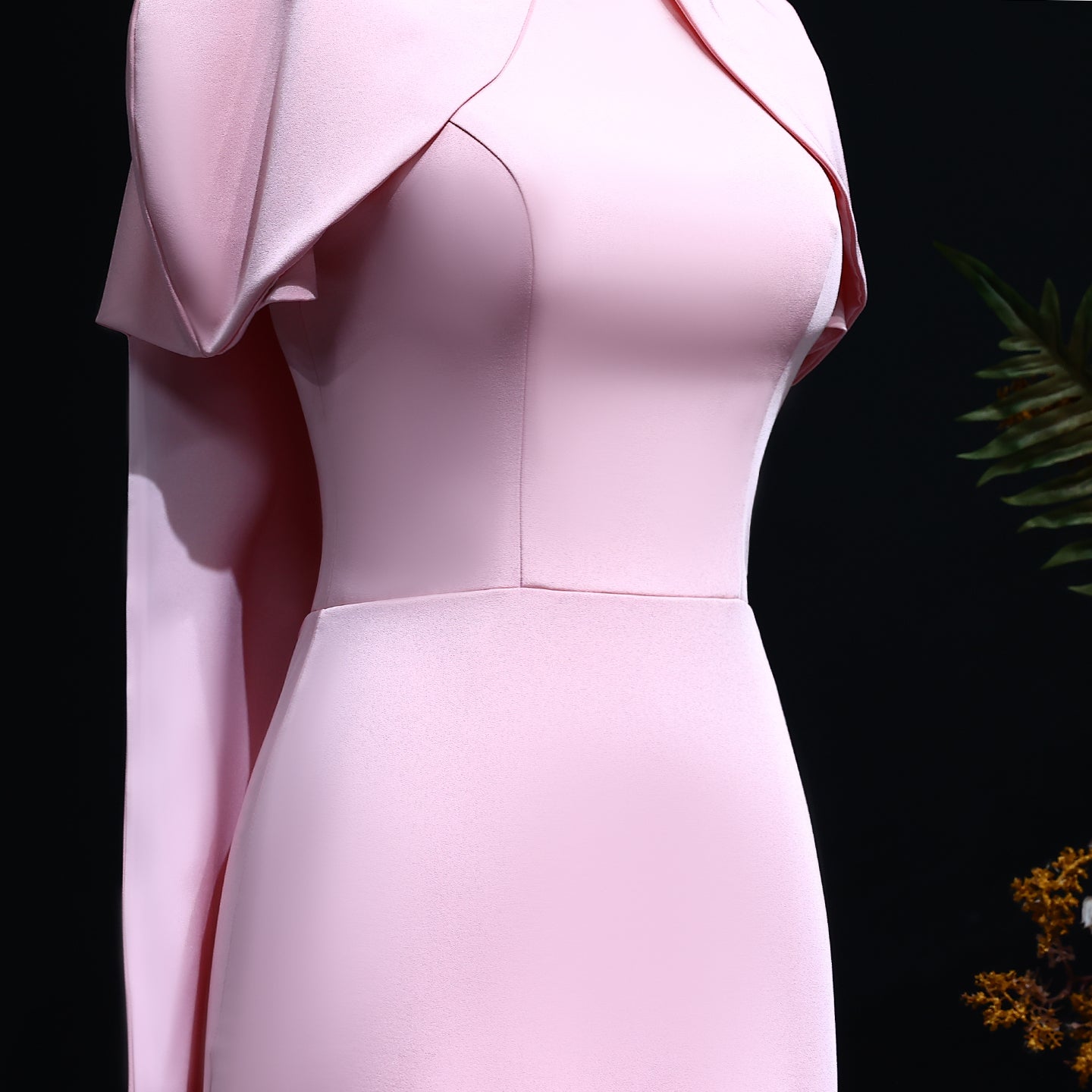 Simple Lilac Straight Evening Dress with Cape SF033