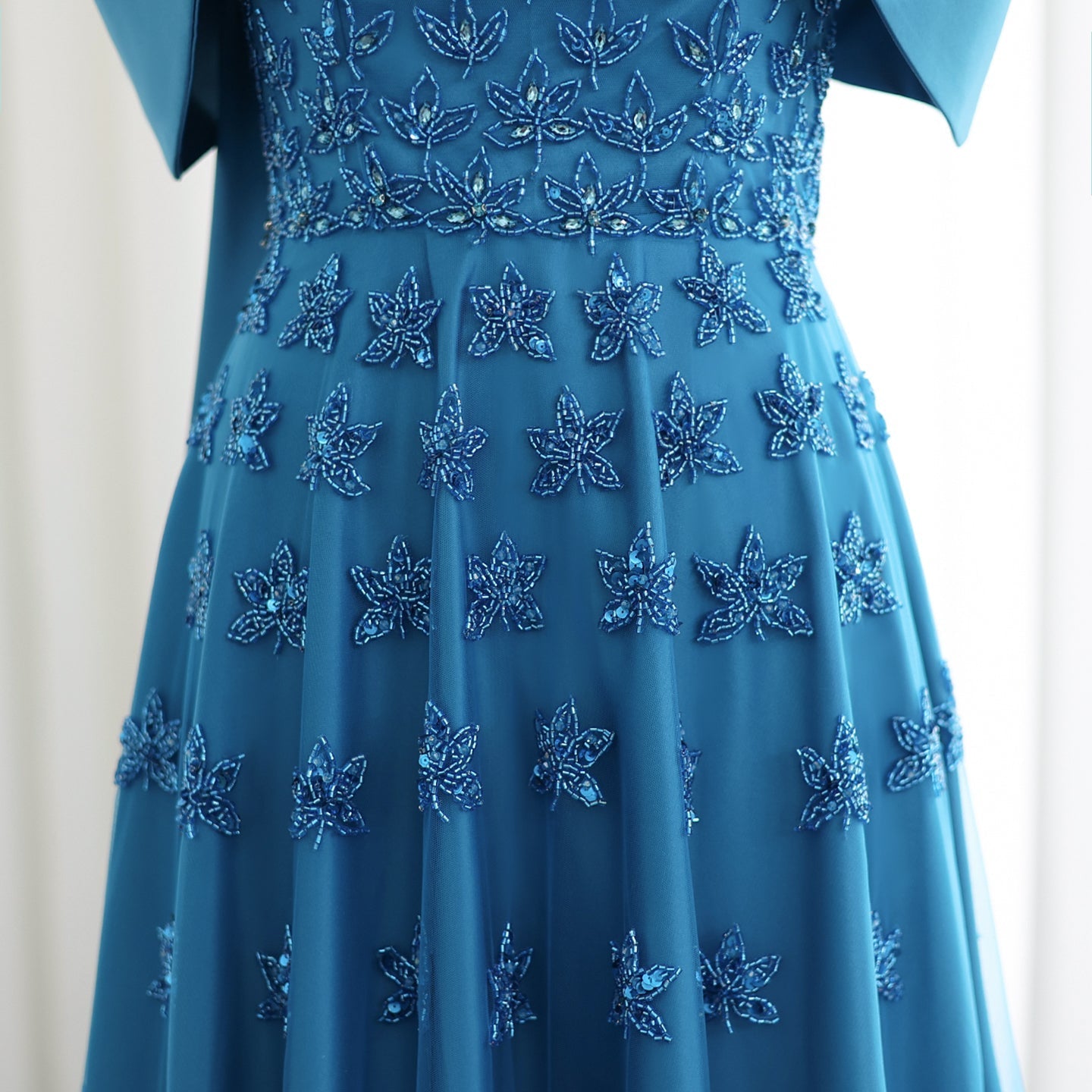 Luxury Yellow Off Shoulder Evening Dress with Cape Train SS455