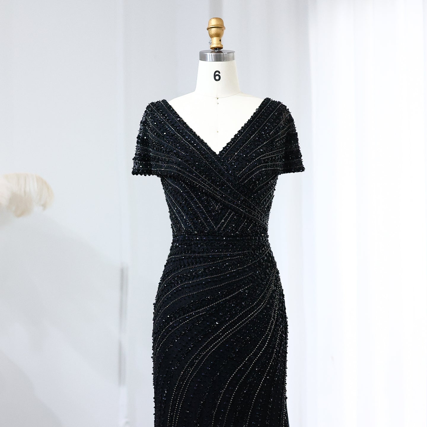 Luxury Silver Nude Mermaid Evening Dress SS045