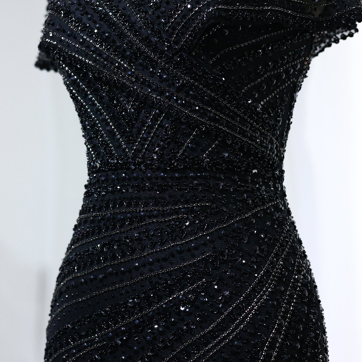 Luxury Silver Nude Mermaid Evening Dress SS045