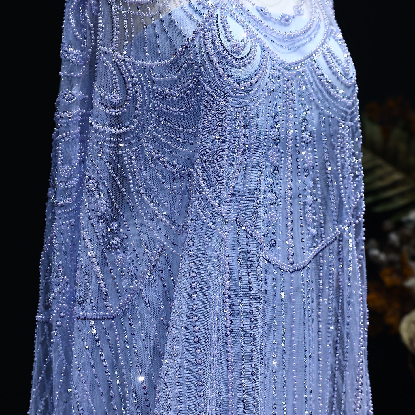 Luxury Nude Beaded High Neck 2 pieces Evening Dress SS780