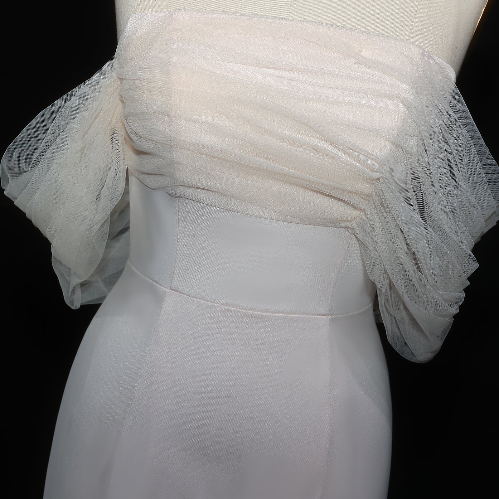 Elegant Pink 3D Flowers Off Shoulder Evening dress SF383