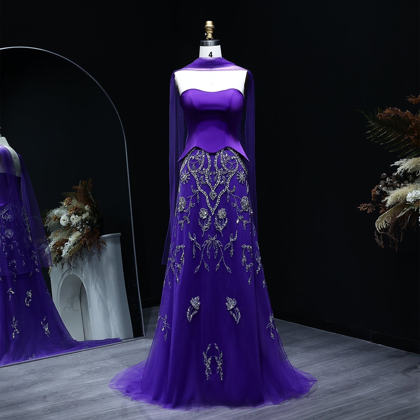 Luxury Sage Green Strapless Evening Dress SS254  Purple / US 16