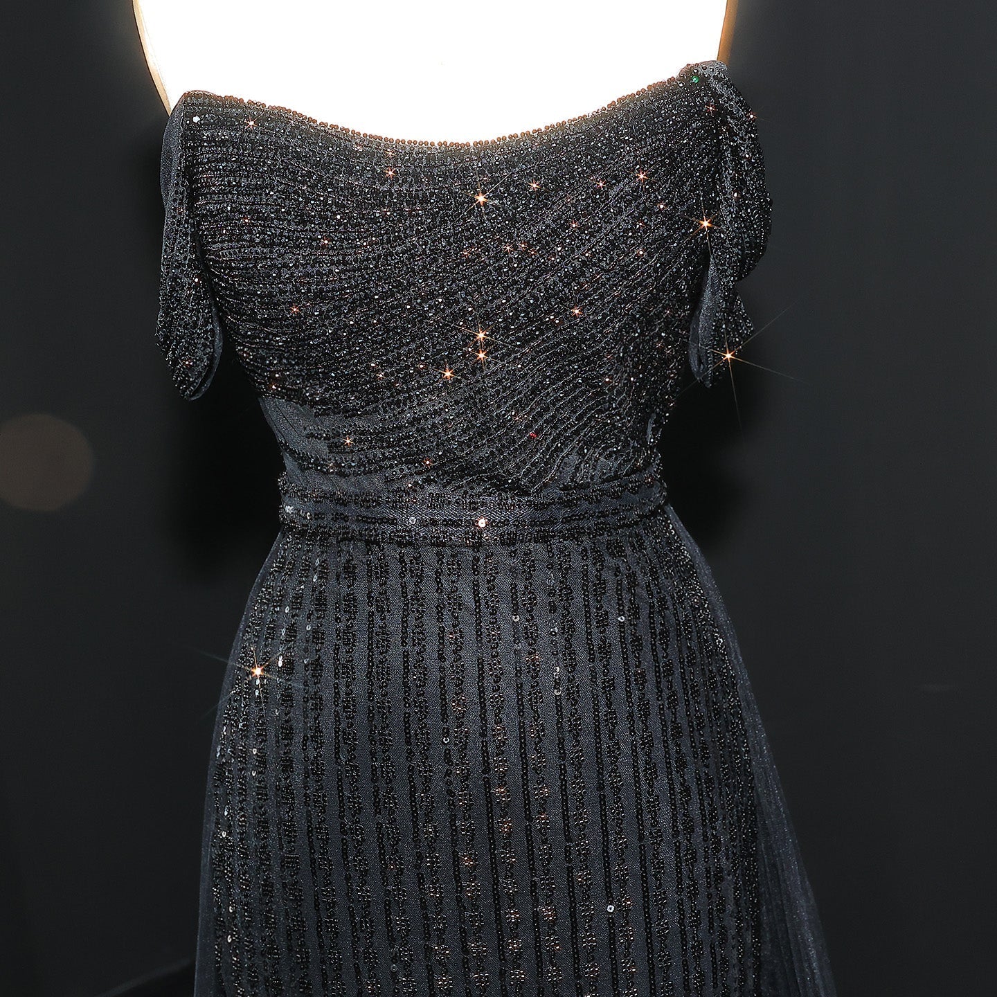 Luxury Beaded Purple Evening Dress with Overskirt SS137