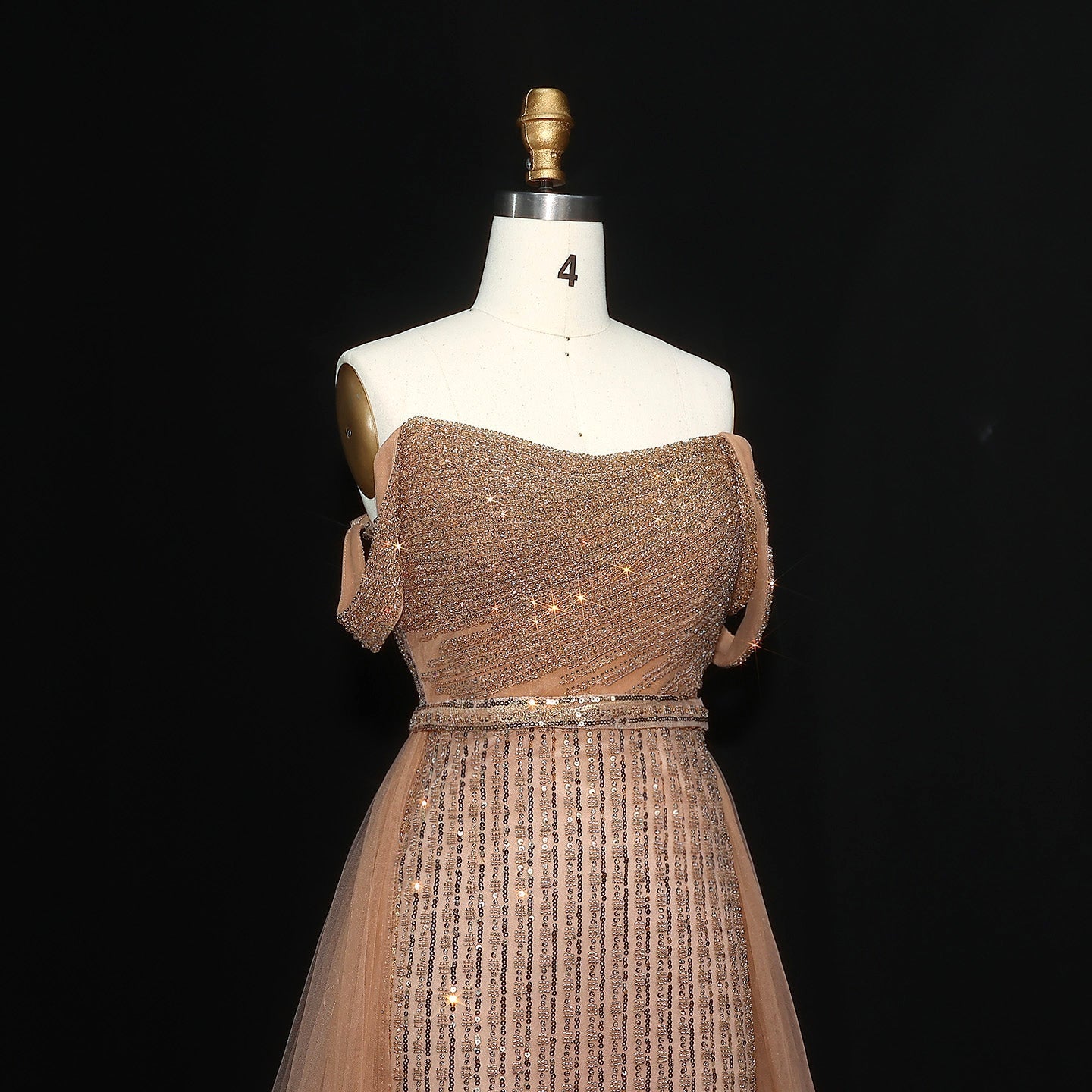 Luxury Beaded Purple Evening Dress with Overskirt SS137