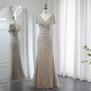 Luxury Silver Nude Mermaid Evening Dress SS045  Silver / US 20