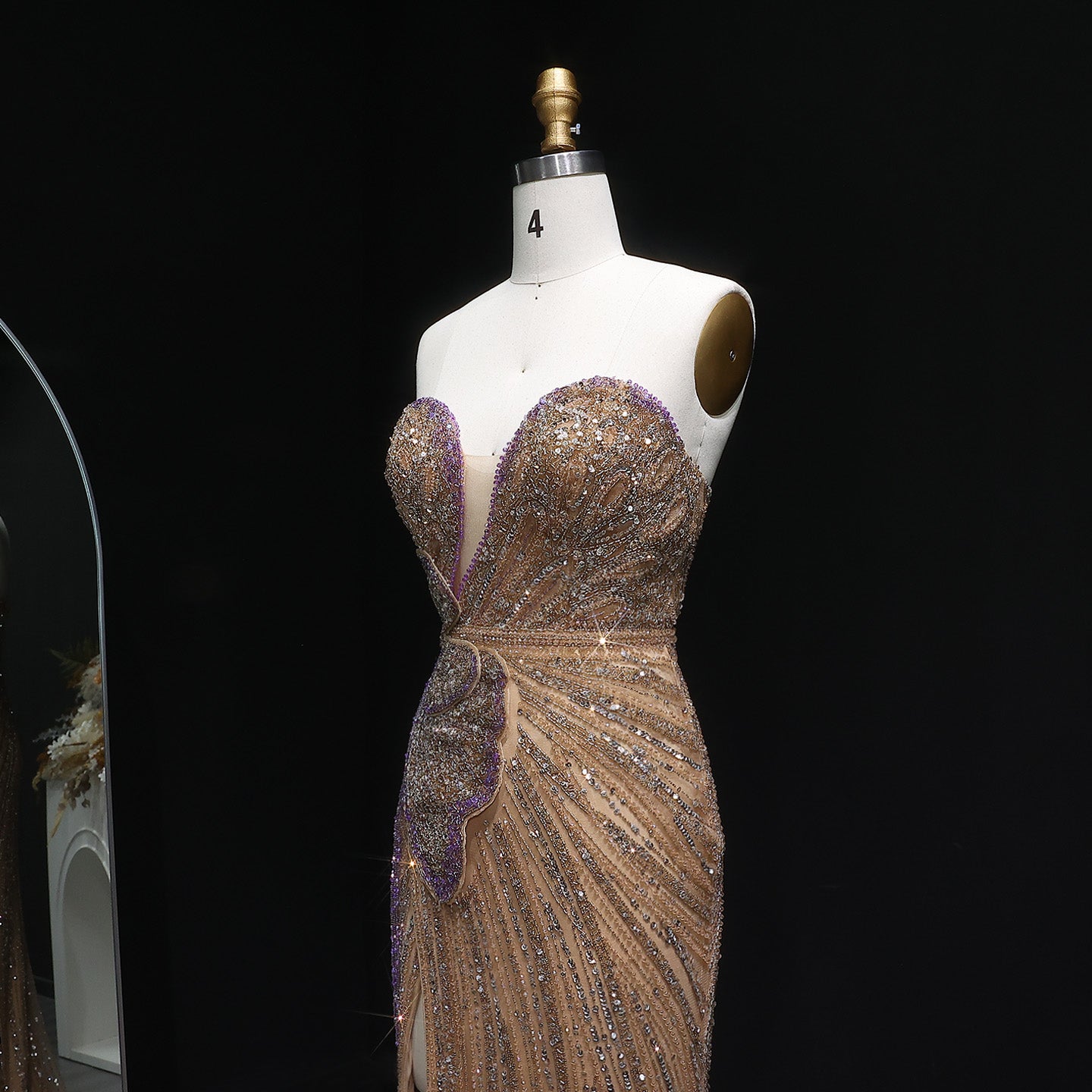 Luxury Beaded Sweetheart Pink Evening Dress SS267