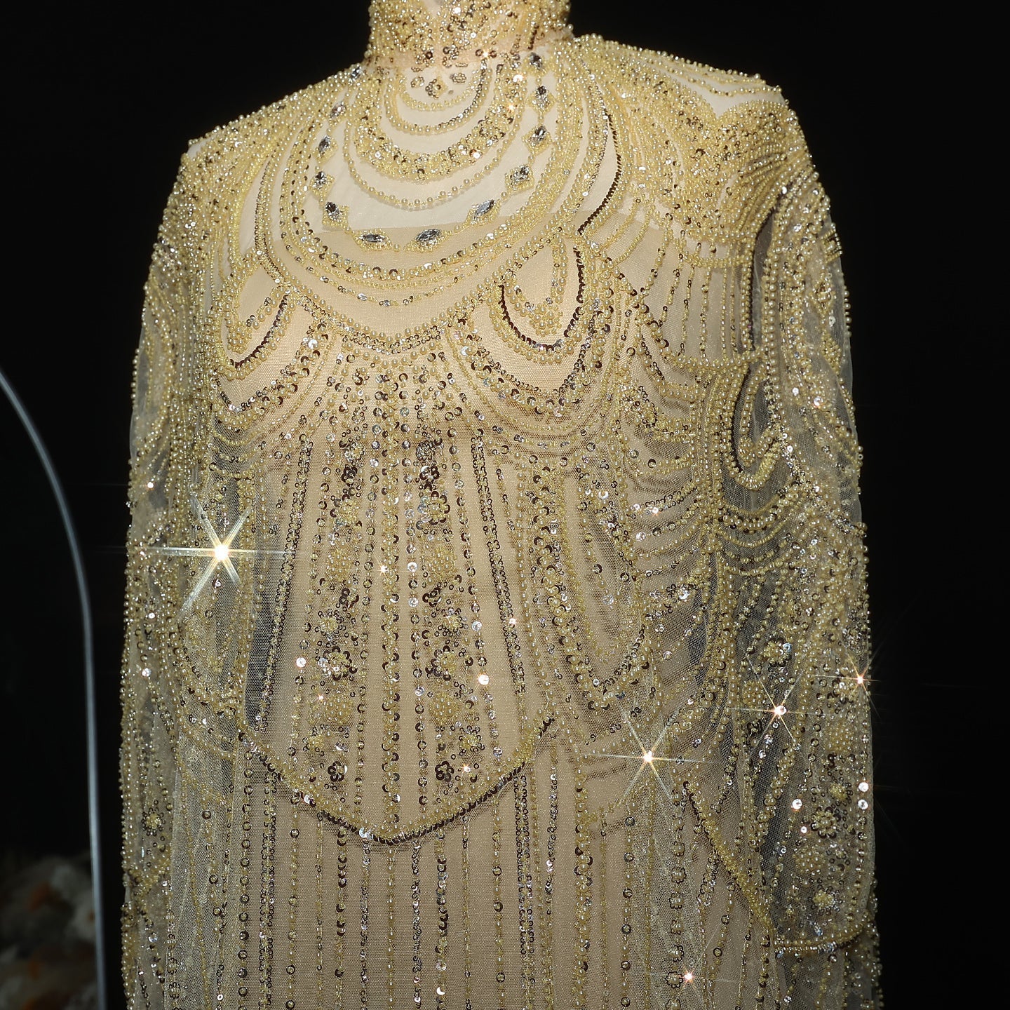 Luxury Nude Beaded High Neck 2 pieces Evening Dress SS780