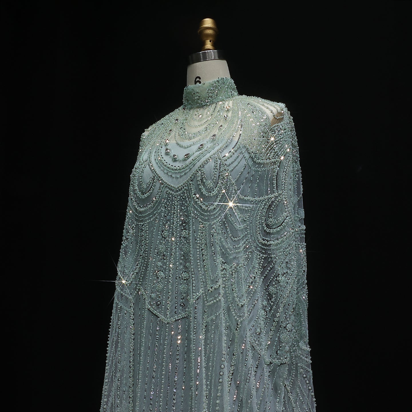 Luxury Nude Beaded High Neck 2 pieces Evening Dress SS780