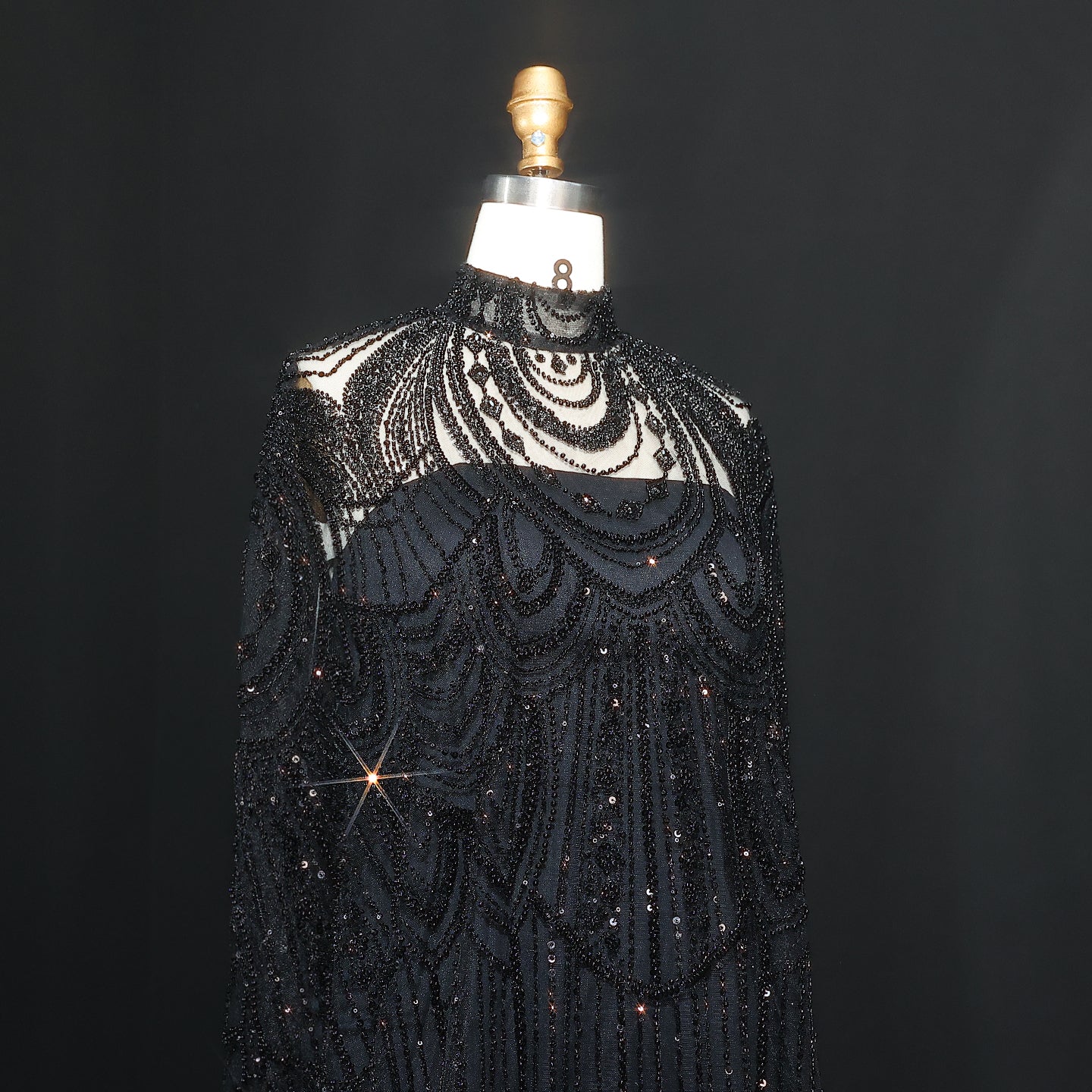 Luxury Nude Beaded High Neck 2 pieces Evening Dress SS780