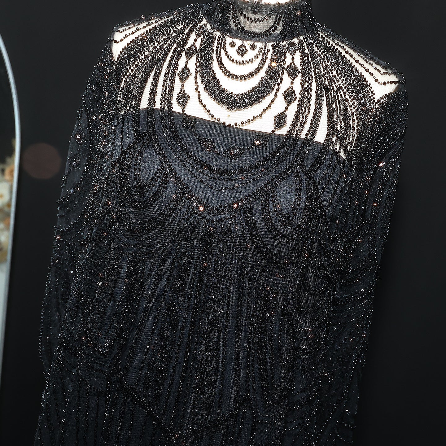 Luxury Nude Beaded High Neck 2 pieces Evening Dress SS780