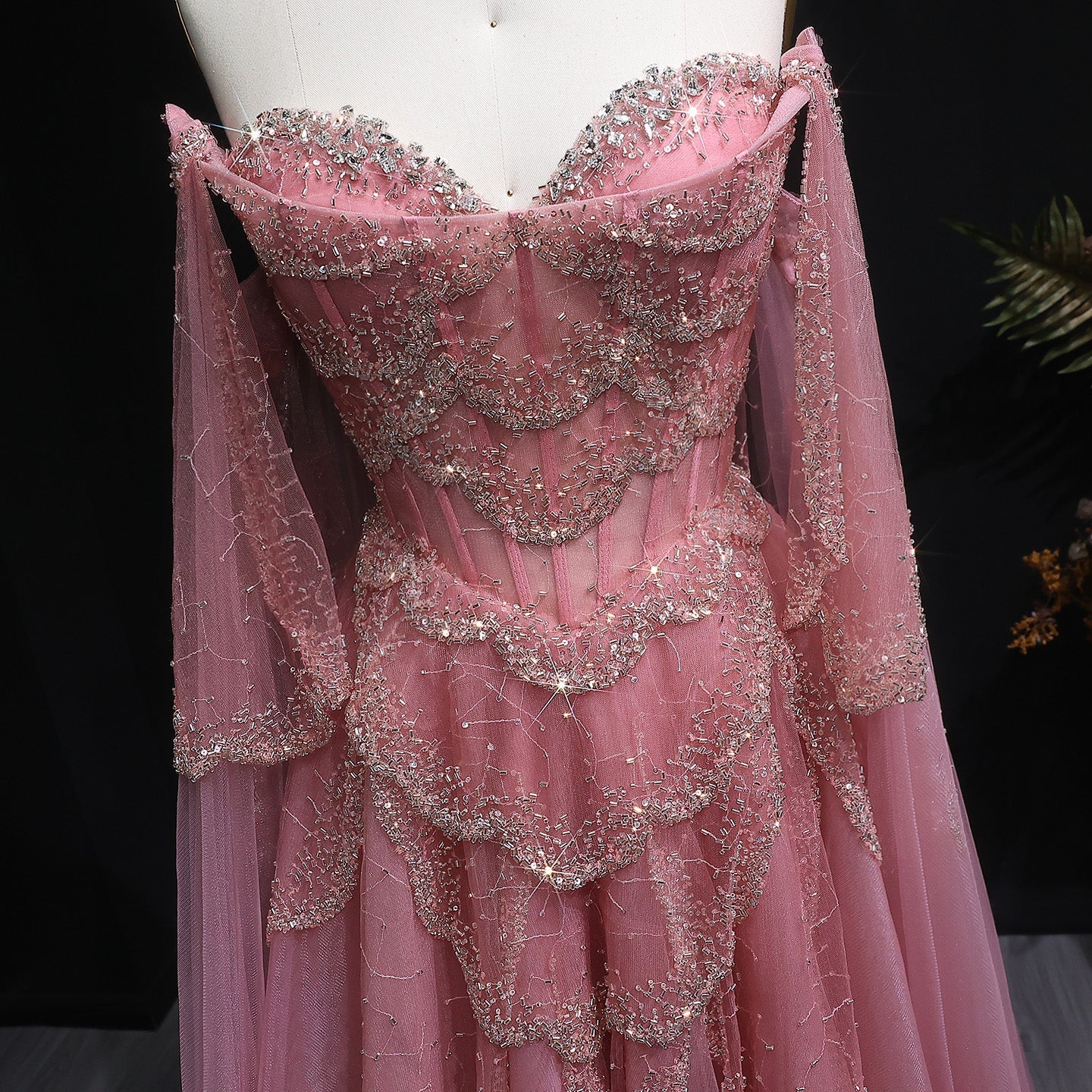 Elegant Off Shoulder Sage Green Evening Dress with Cape Sleeves SS215