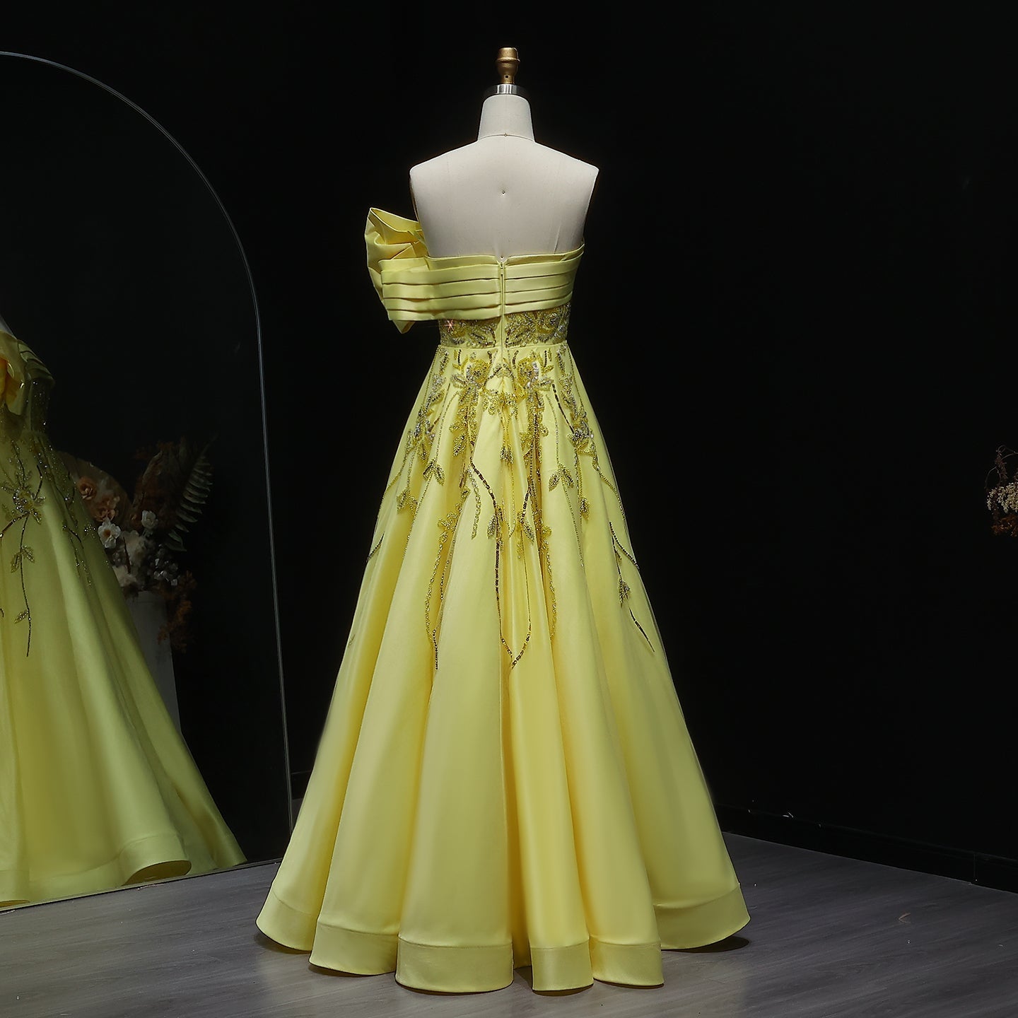 Elegant Fuchsia One Shoulder Evening Dress SS567