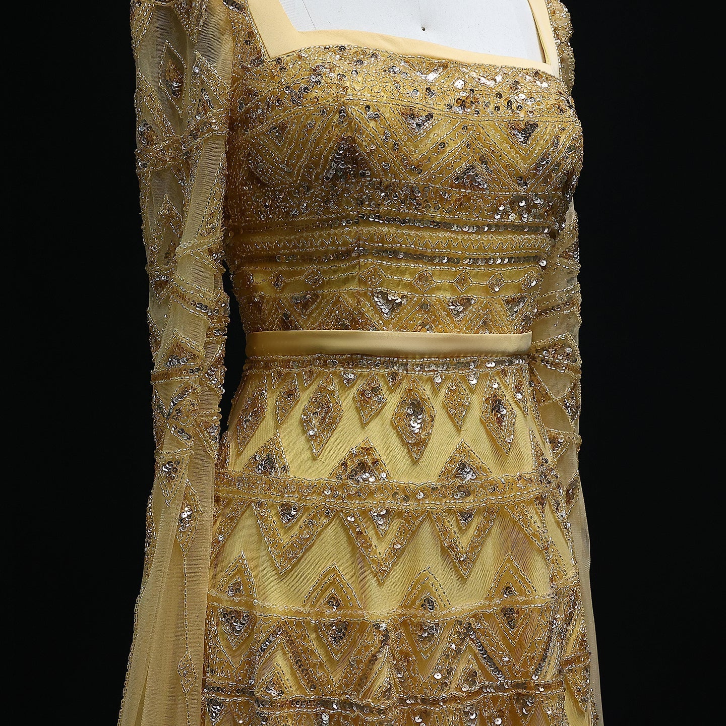 Luxury Wine Red Evening Dress with Cape Sleeves SS461