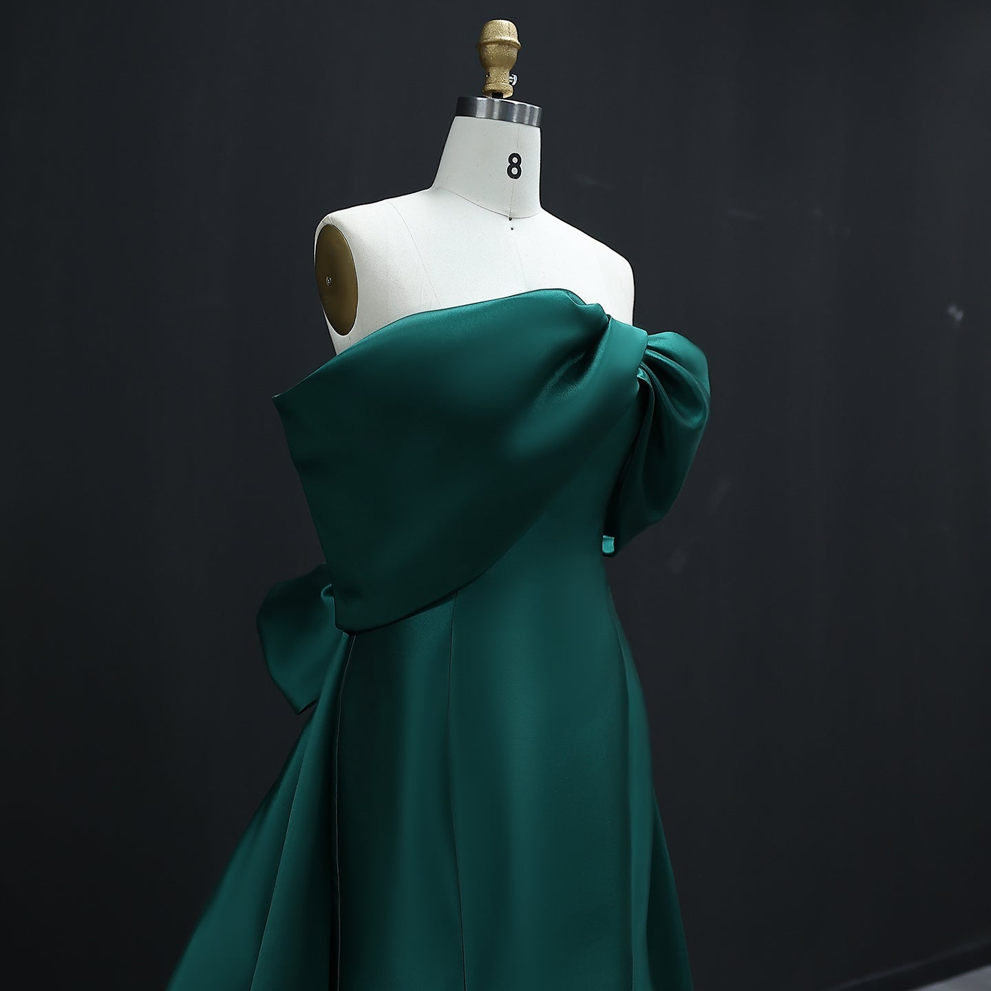 Elegant Off Shoulder Lilac Evening Dress with Overskirt SS400