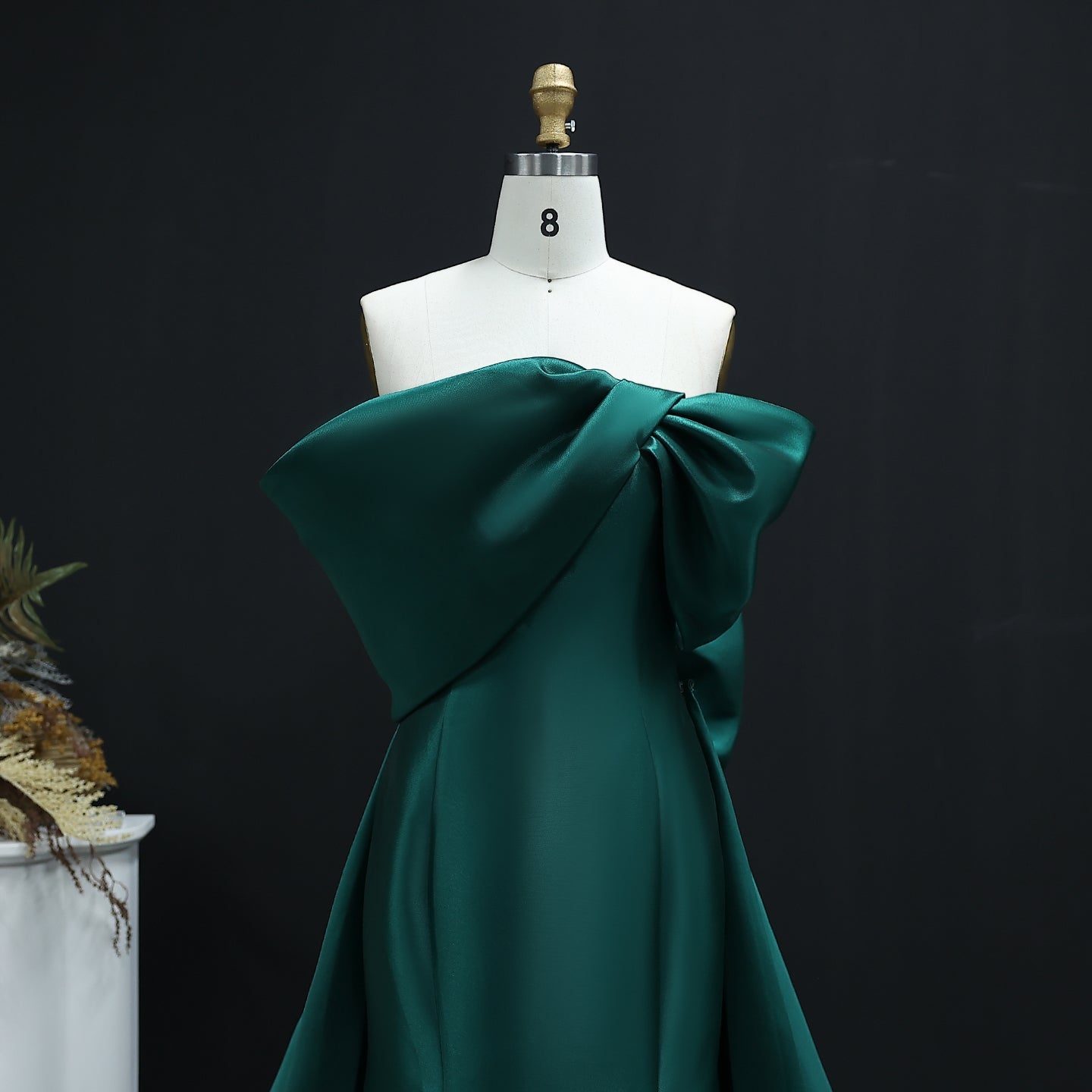 Elegant Off Shoulder Lilac Evening Dress with Overskirt SS400