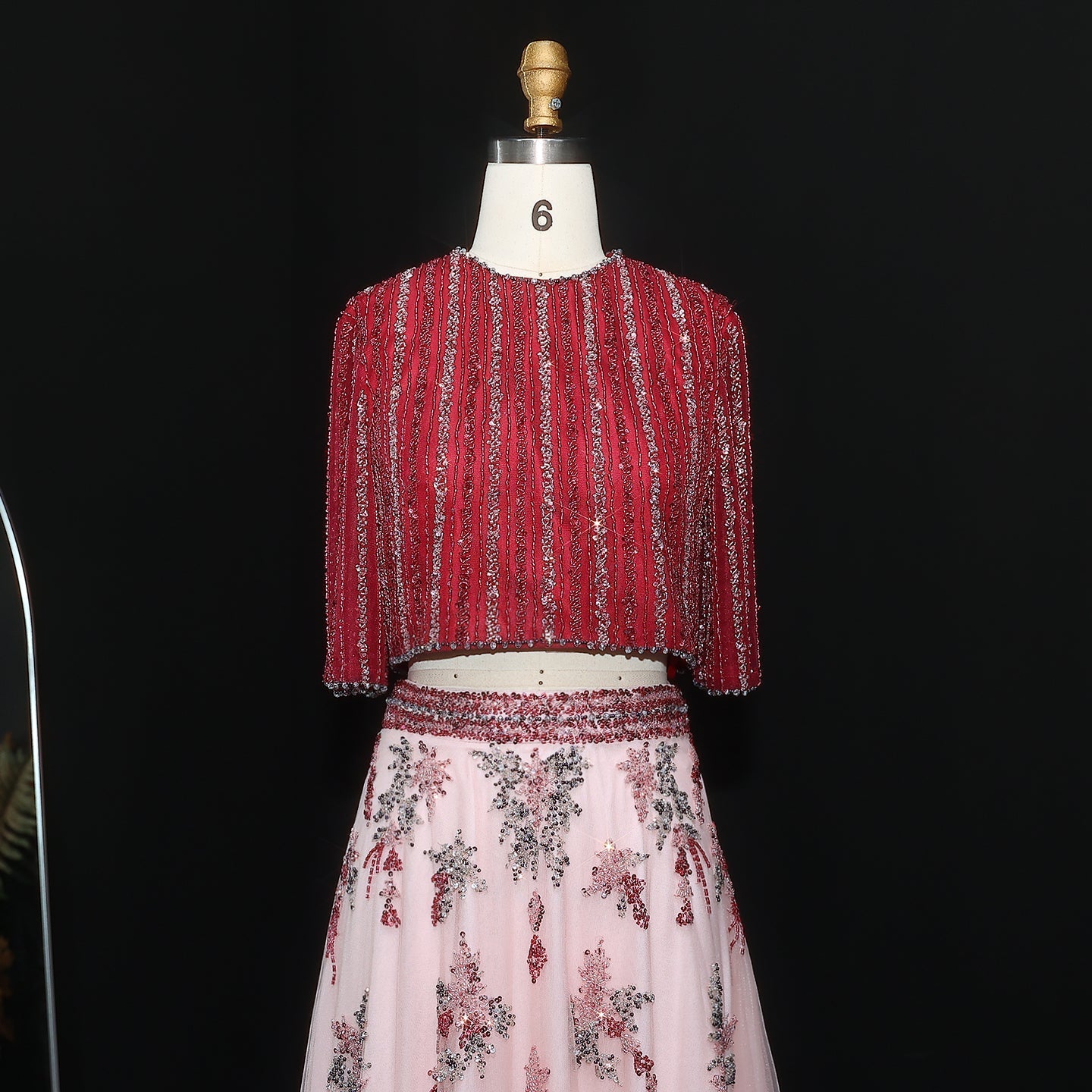 Luxury Beaded Yellow 2 Pieces Evening Dress SS490