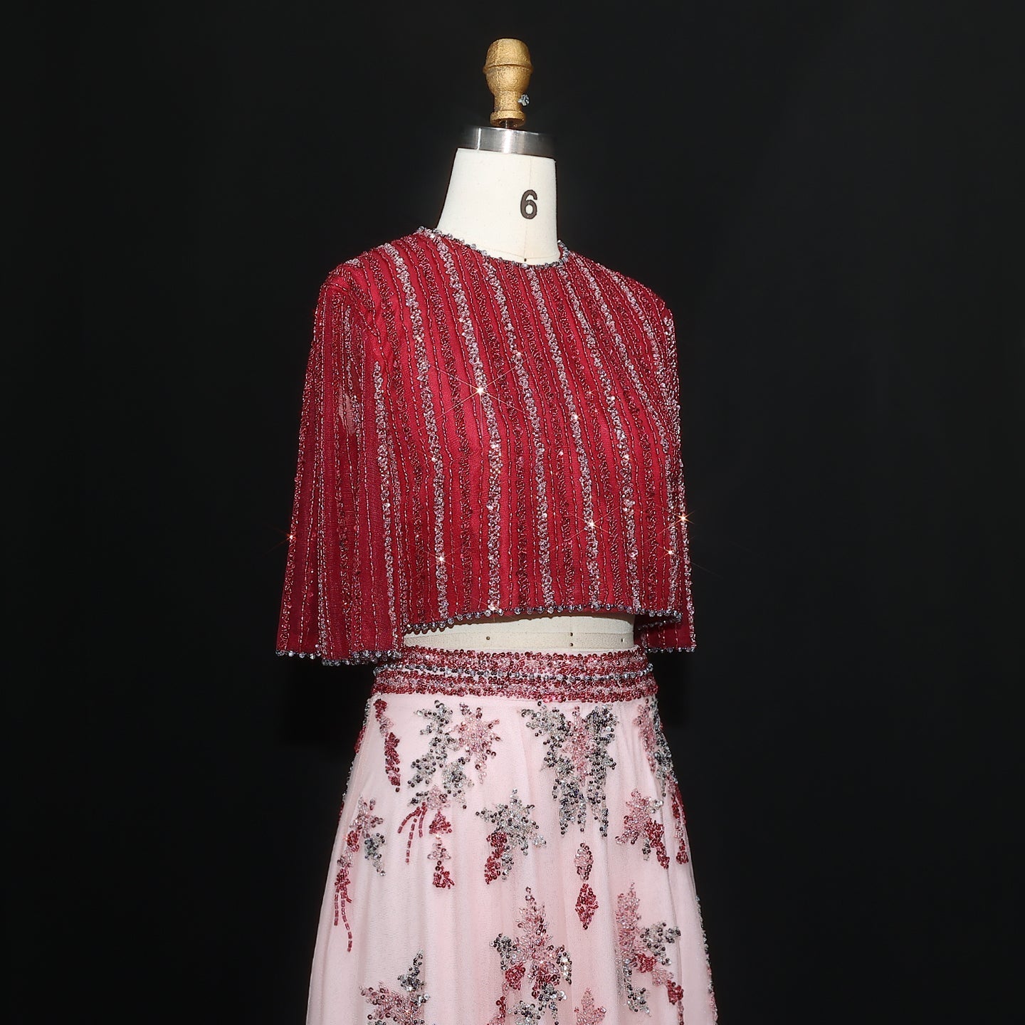 Luxury Beaded Yellow 2 Pieces Evening Dress SS490