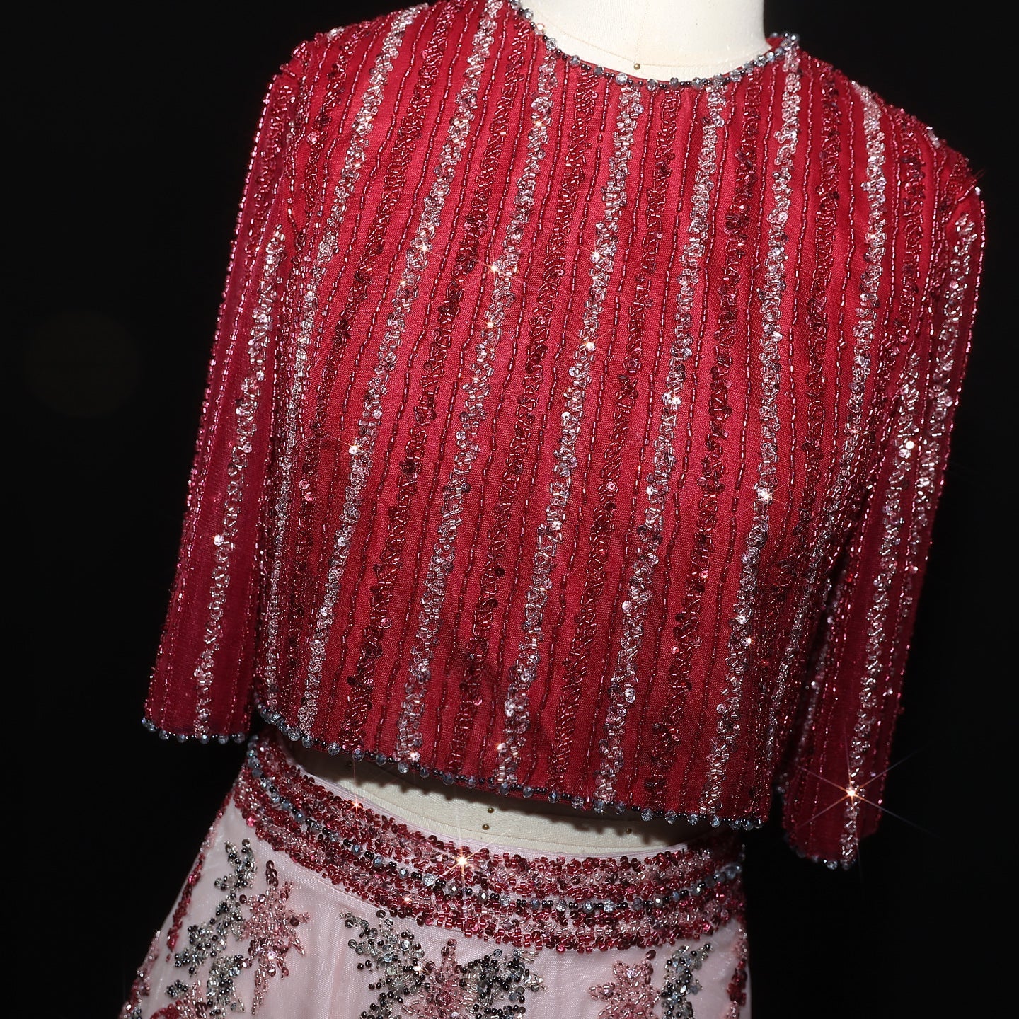 Luxury Beaded Yellow 2 Pieces Evening Dress SS490