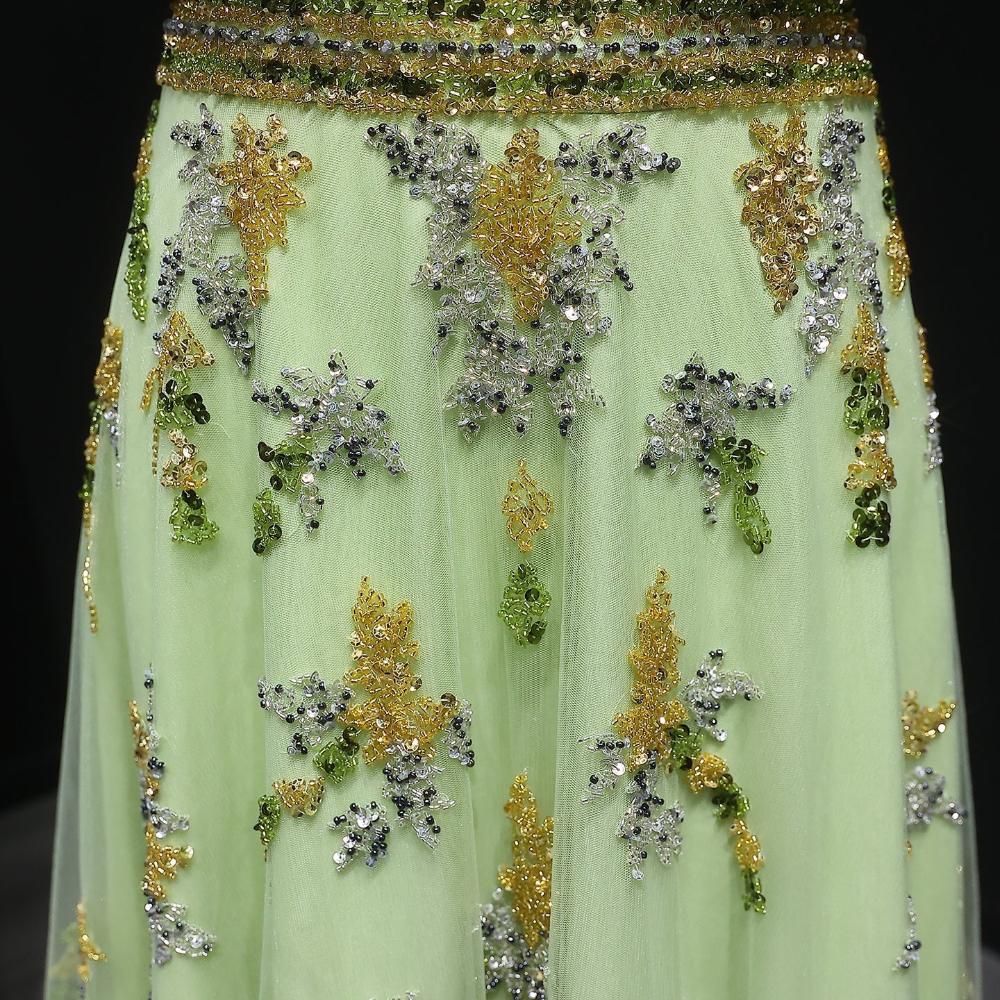 Luxury Beaded Yellow 2 Pieces Evening Dress SS490