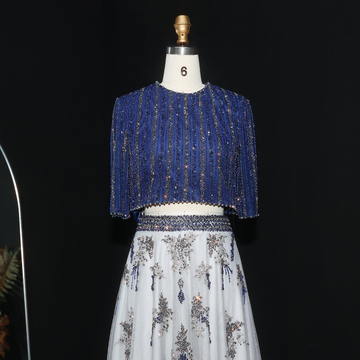 Luxury Beaded Yellow 2 Pieces Evening Dress SS490