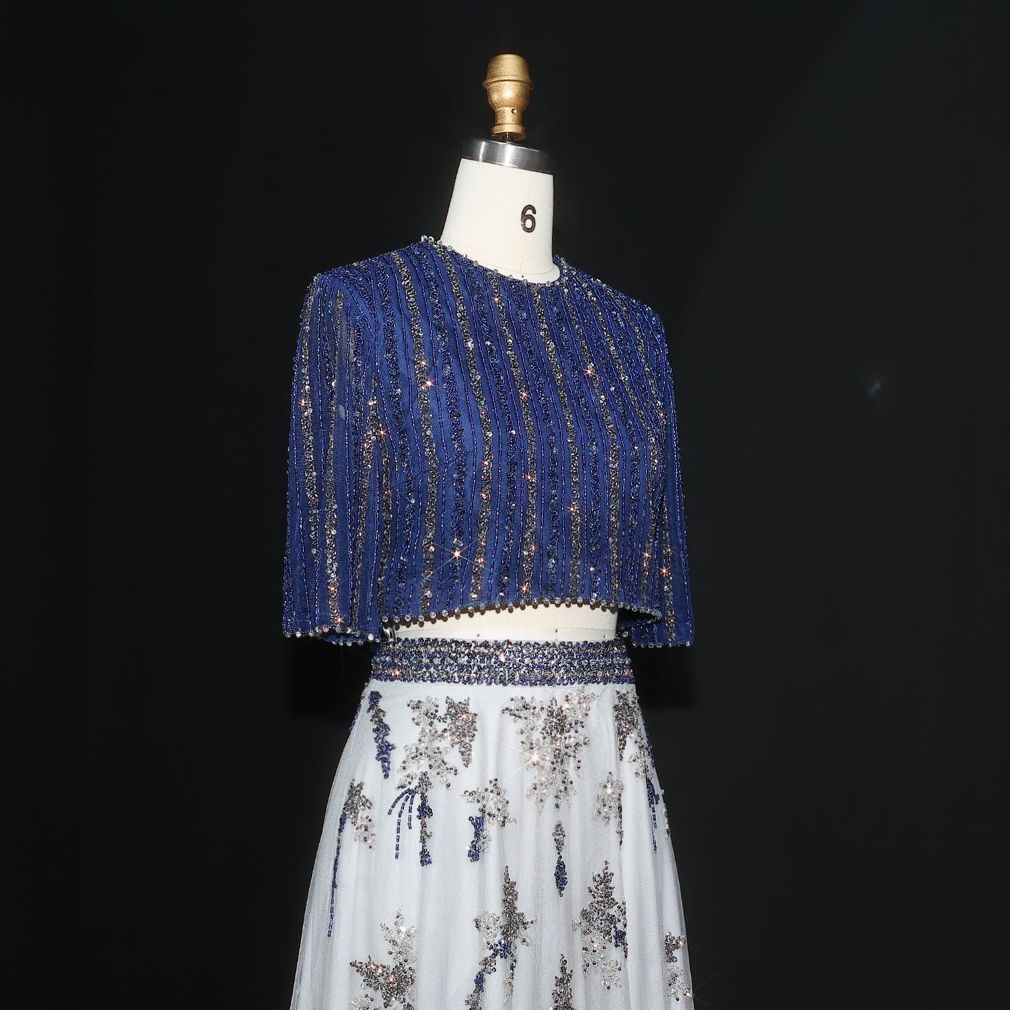 Luxury Beaded Yellow 2 Pieces Evening Dress SS490