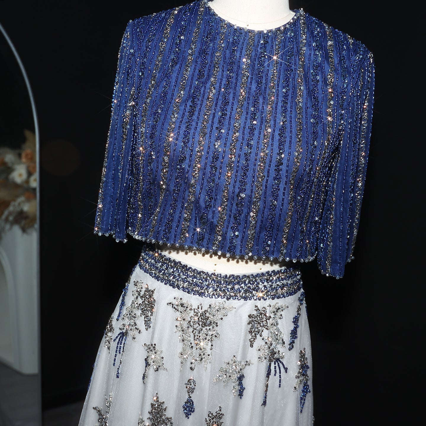 Luxury Beaded Yellow 2 Pieces Evening Dress SS490