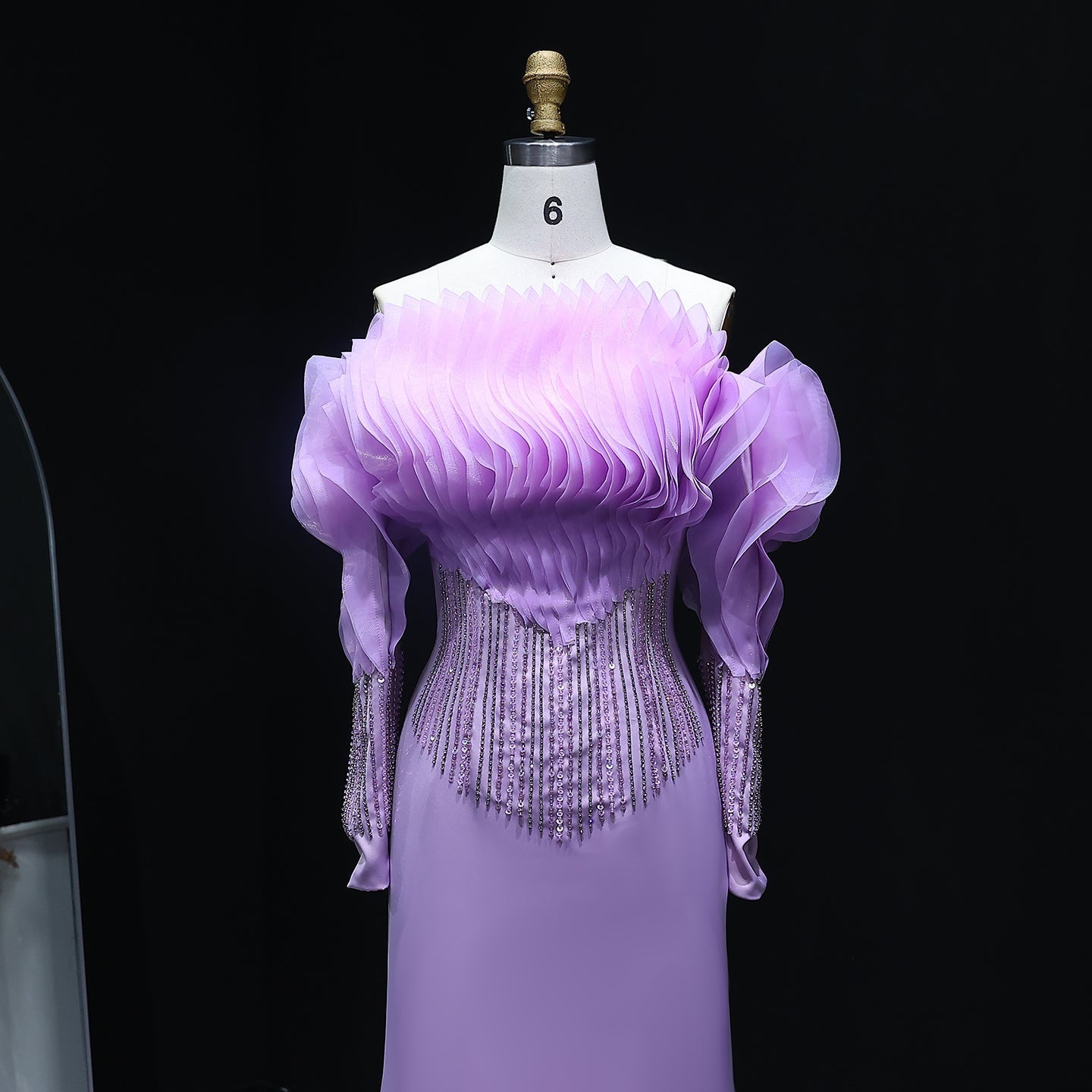 Elegant Off the Shoulder Lilac Evening Dress XD-006