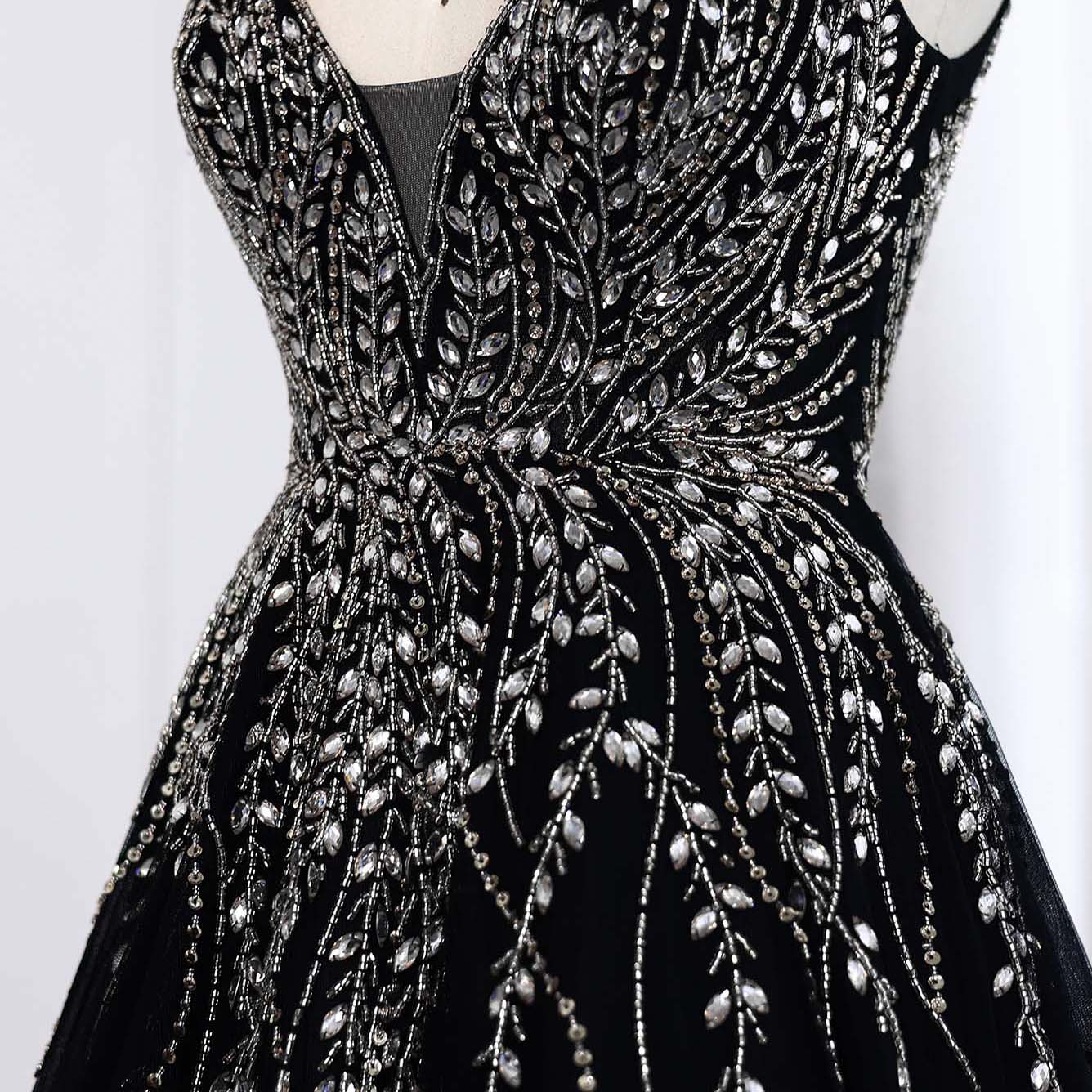 Luxury Crystal Pink Evening Dress with ruffles SS584