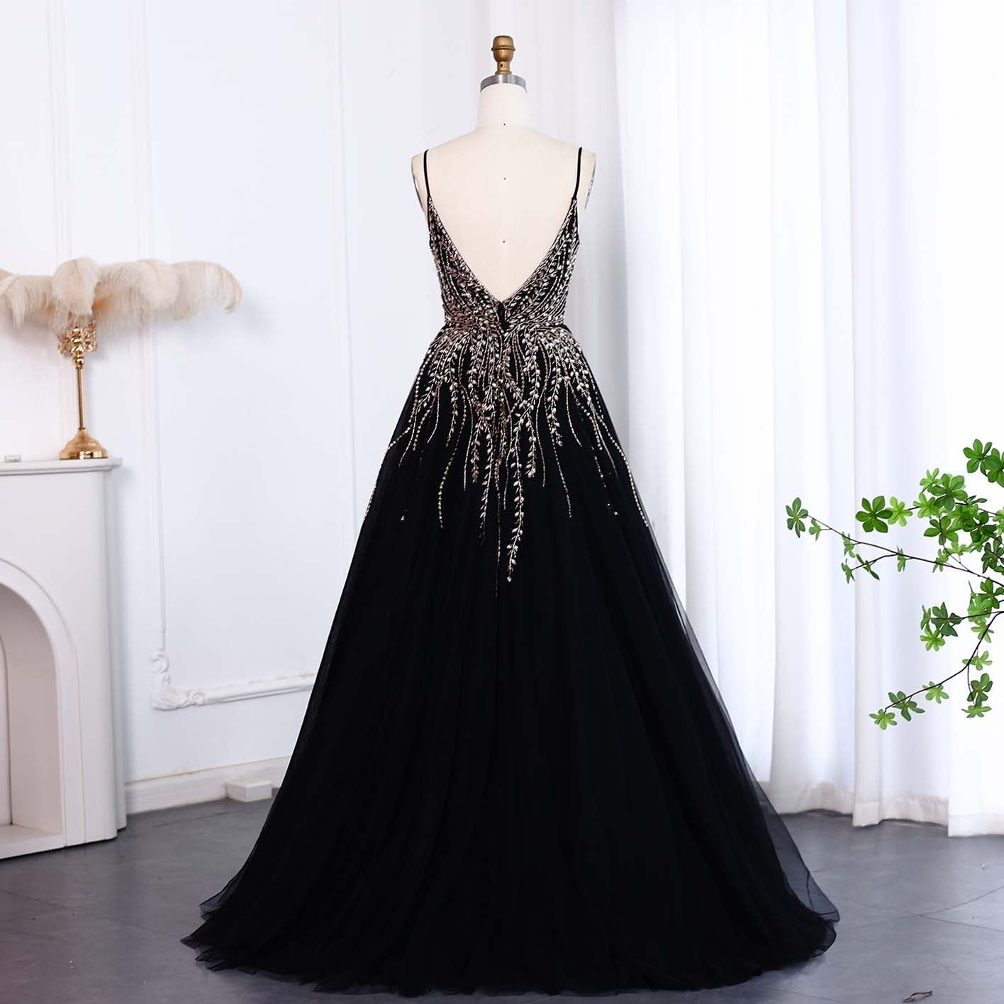 Luxury Crystal Pink Evening Dress with ruffles SS584