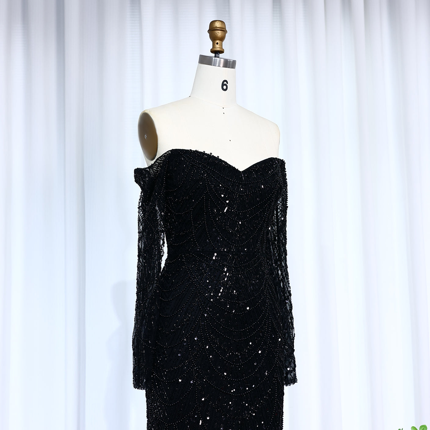 Luxury Off Shoulder Long Sleeves Mermaid Evening Dress SS609