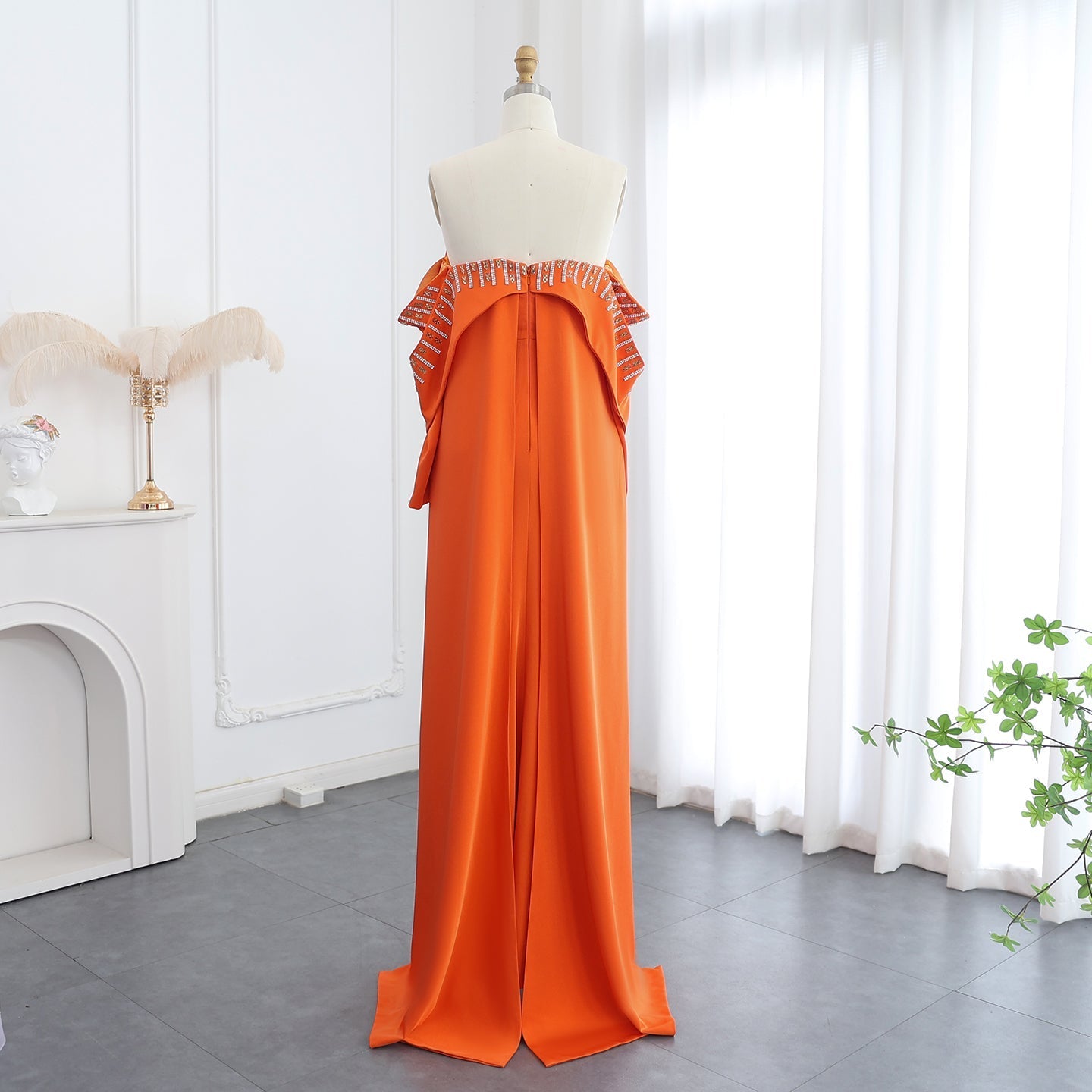 Elegant White Off Shoulder Long Sleeves Evening Dress with Cape SF008