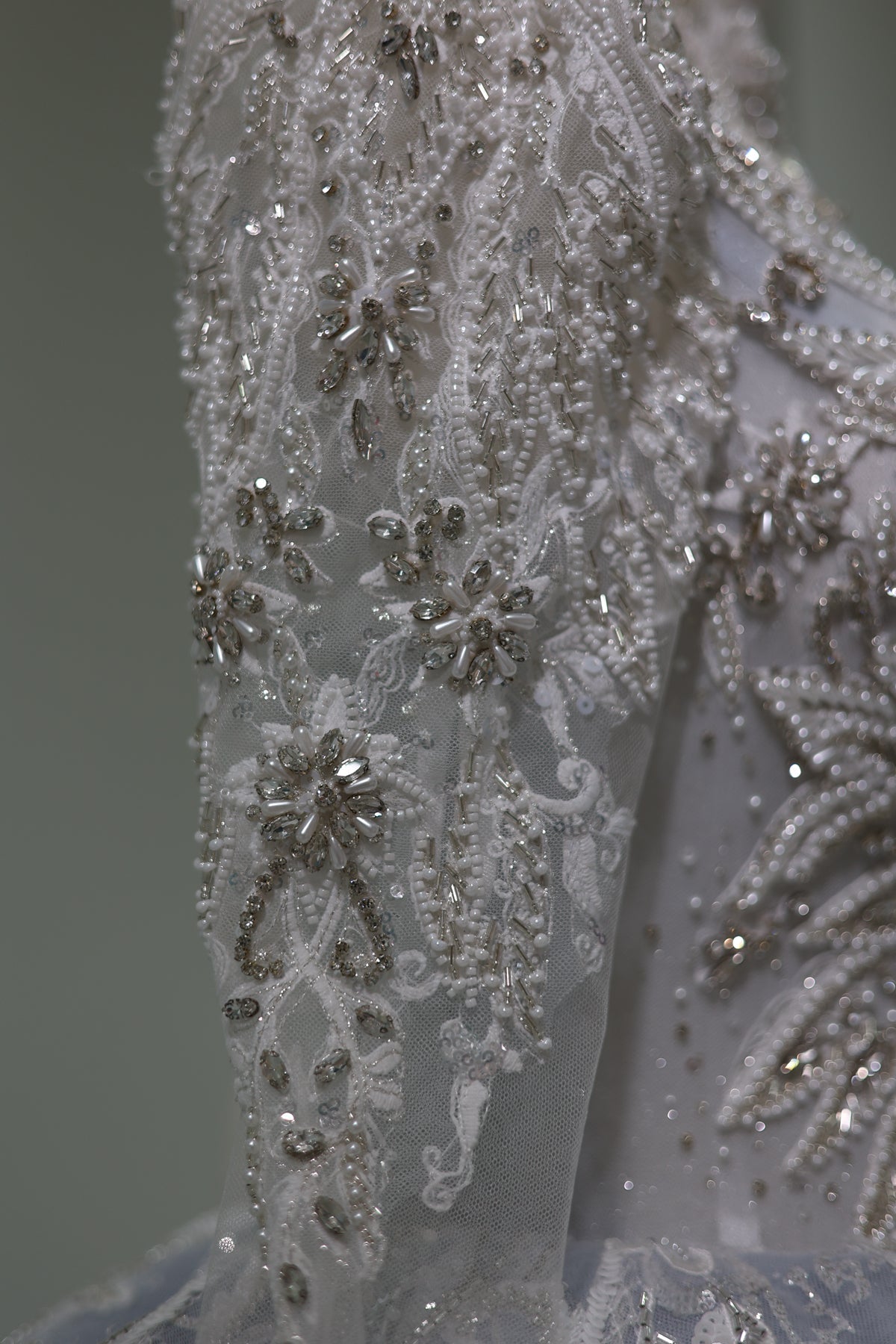 Luxury Blue Ball Gown Wedding Dress with Necklace RS008