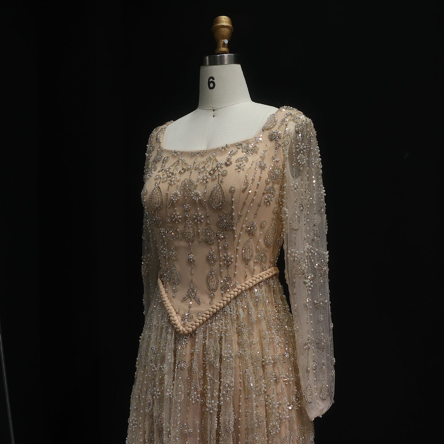 Luxury Sage Green Spaghetti A-Line Evening Dress SS693