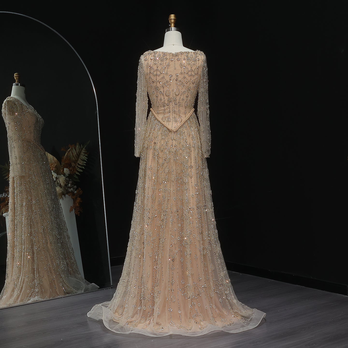 Luxury Sage Green Spaghetti A-Line Evening Dress SS693