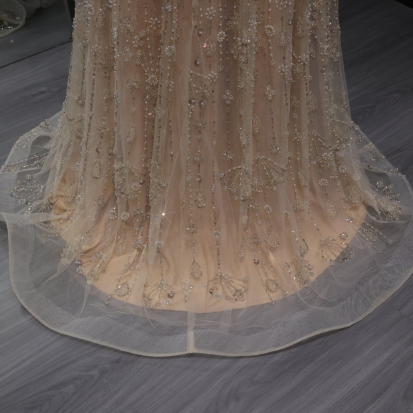 Luxury Sage Green Spaghetti A-Line Evening Dress SS693