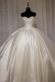 Luxury Pearl Strapless Ball Gown White Wedding Dress RS025  White / Custom Made