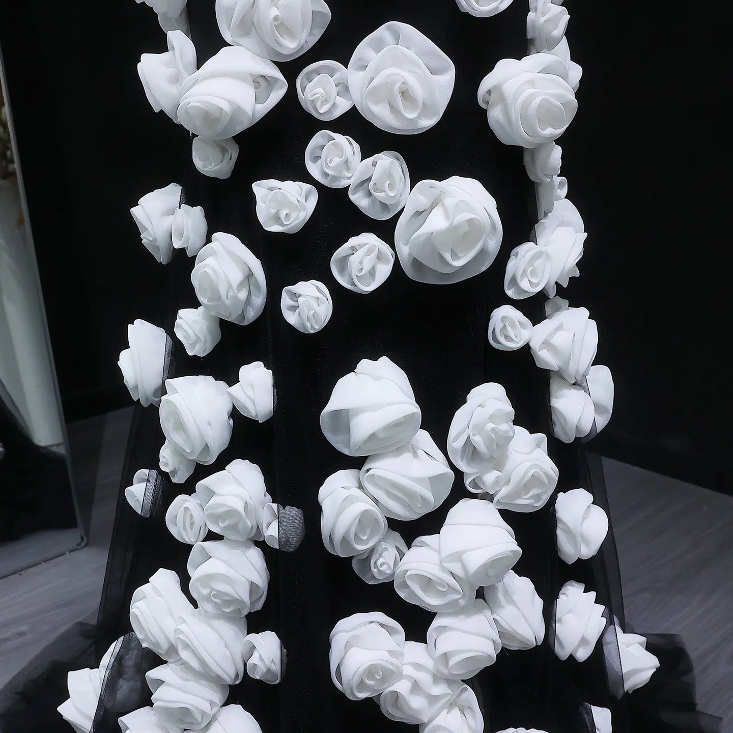 Chic Pink 3D Flowers Strapless Mermaid Evening Dress Side Slit SS207 Sharon Said