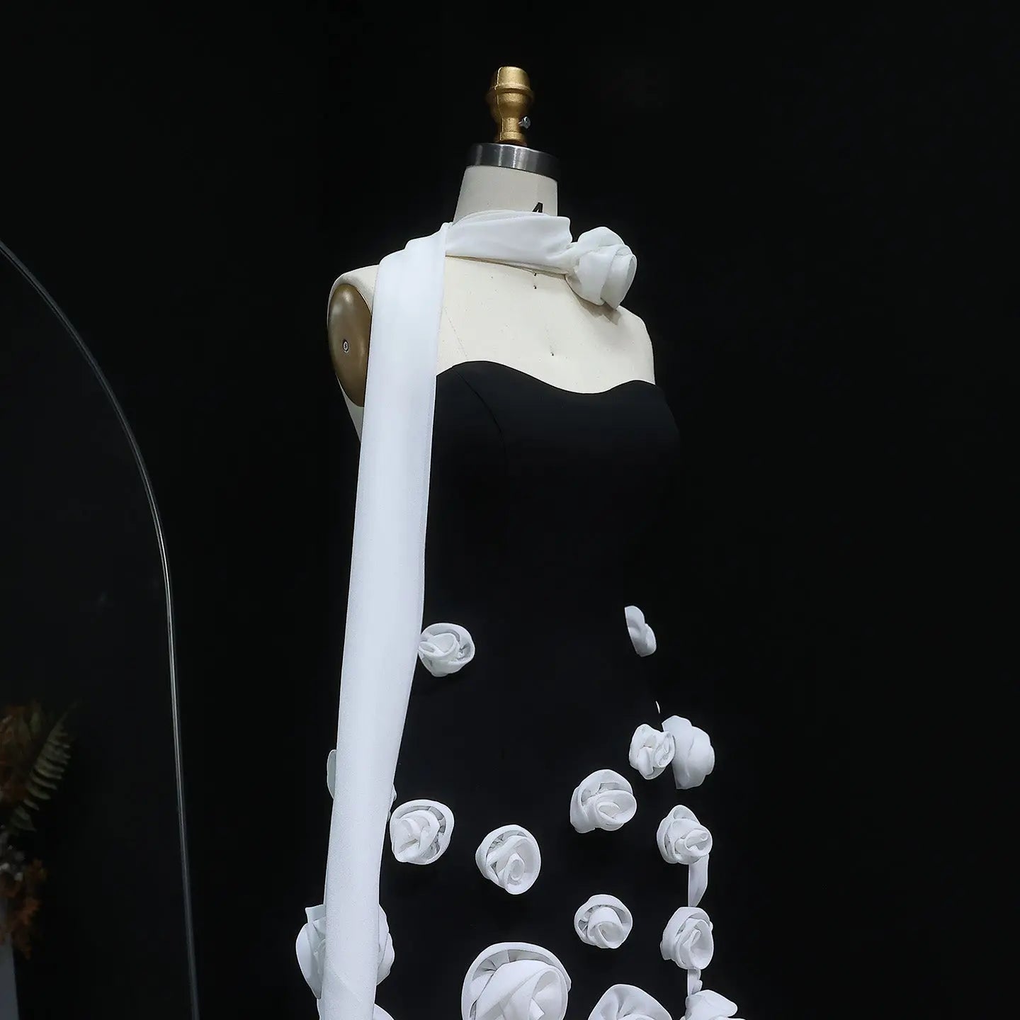 Chic Pink 3D Flowers Strapless Mermaid Evening Dress Side Slit SS207 Sharon Said