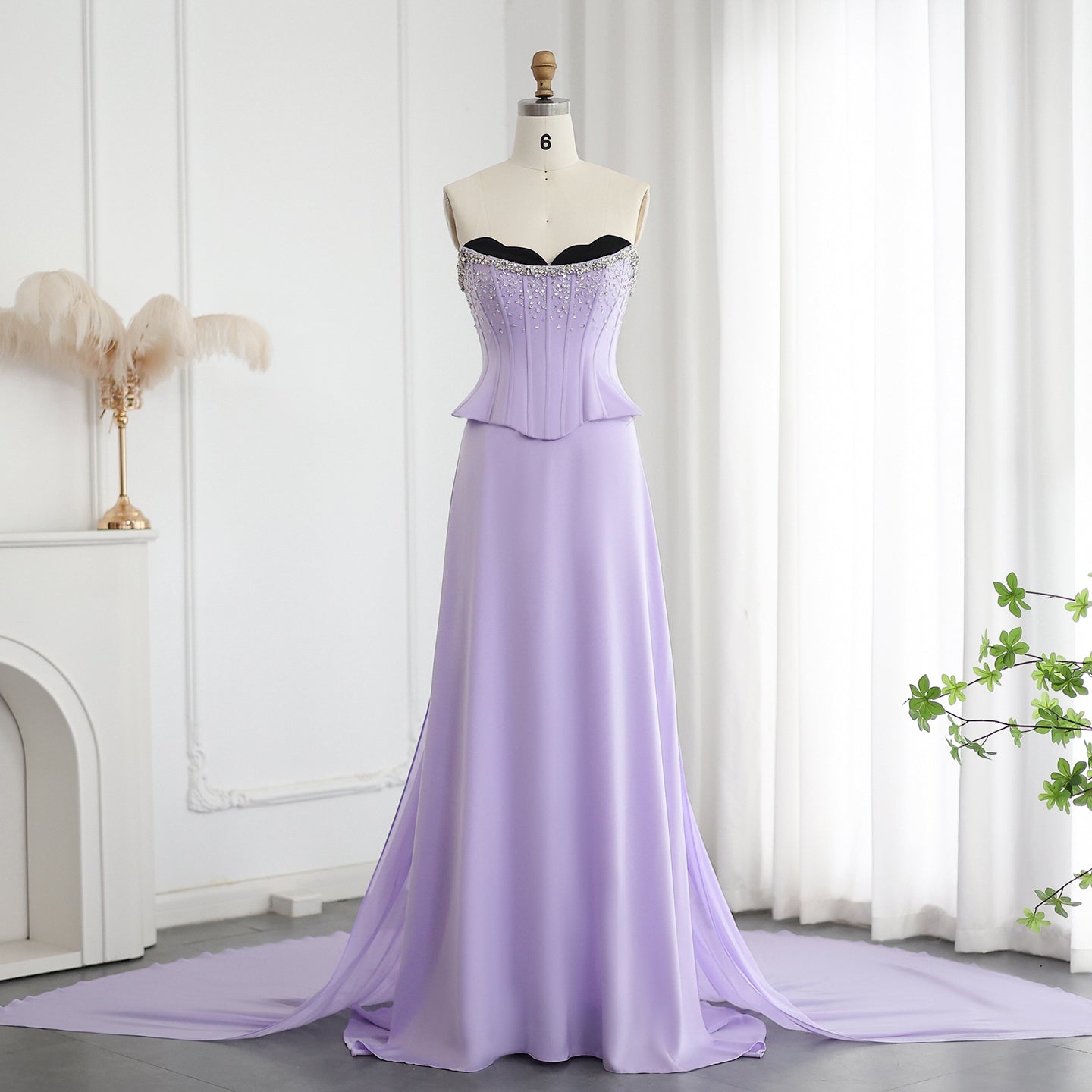 Luxury Lilac Two Pieces Strapless Evening Dress SS264  Lilac / US 16