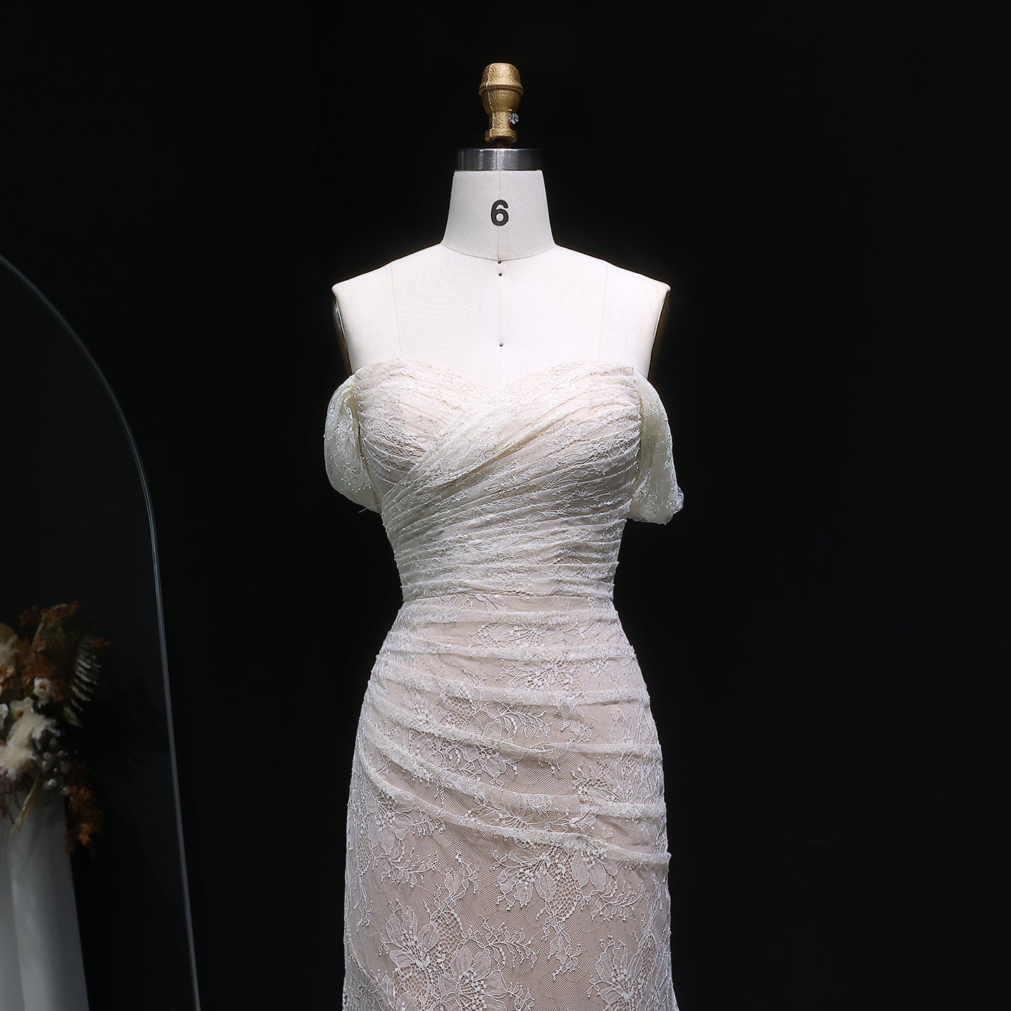 Elegant Lace Sequin Off Shoulder Evening dress SF395