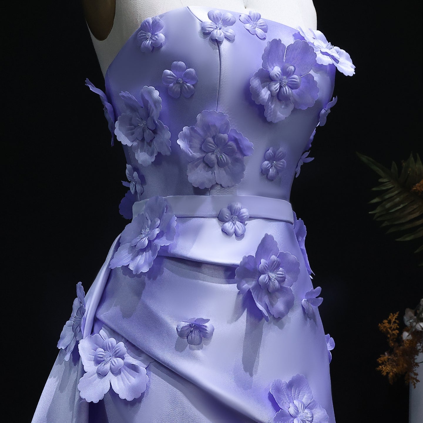 Elegant Pink 3D Flowers Evening Dress with Overskirt SS273