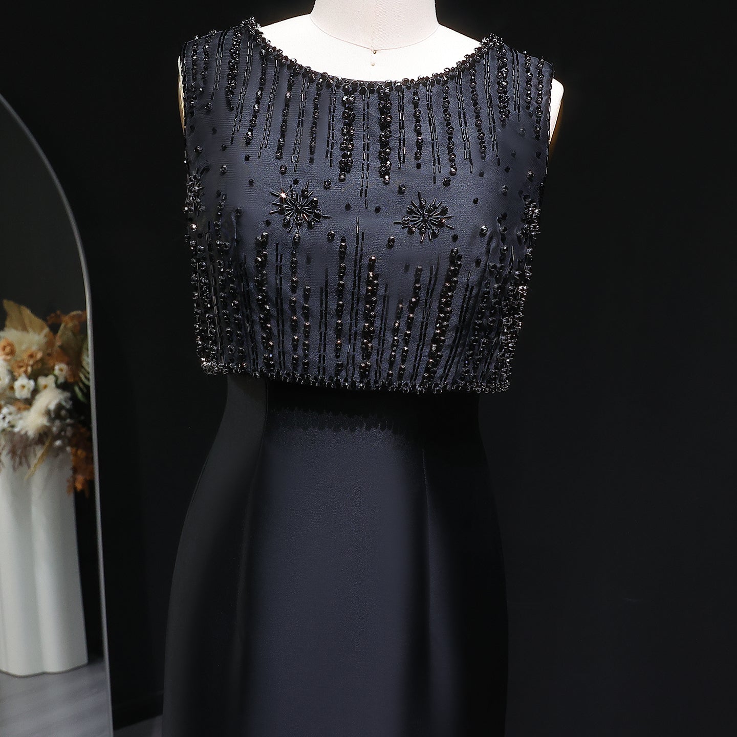 Luxury Rhinestones Silver Midi Evening Dress SS277