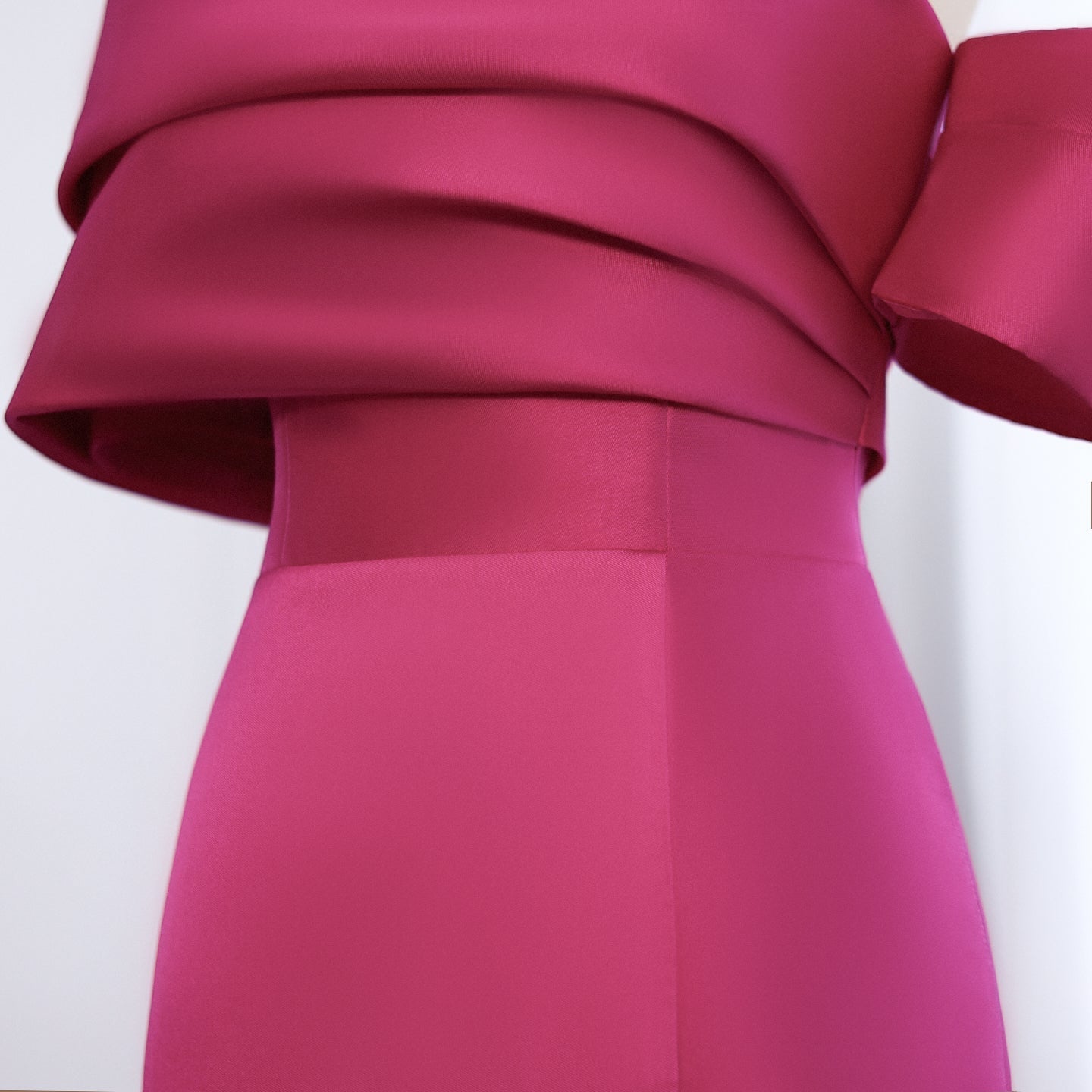 Elegant Fuchsia Off Shoulder Evening Dress SF108