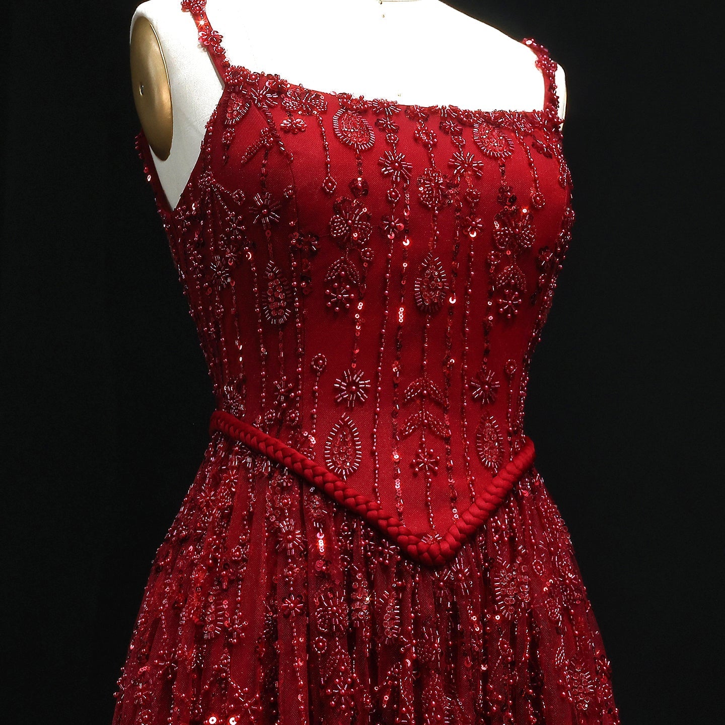 Luxury Sage Green Spaghetti A-Line Evening Dress SS693