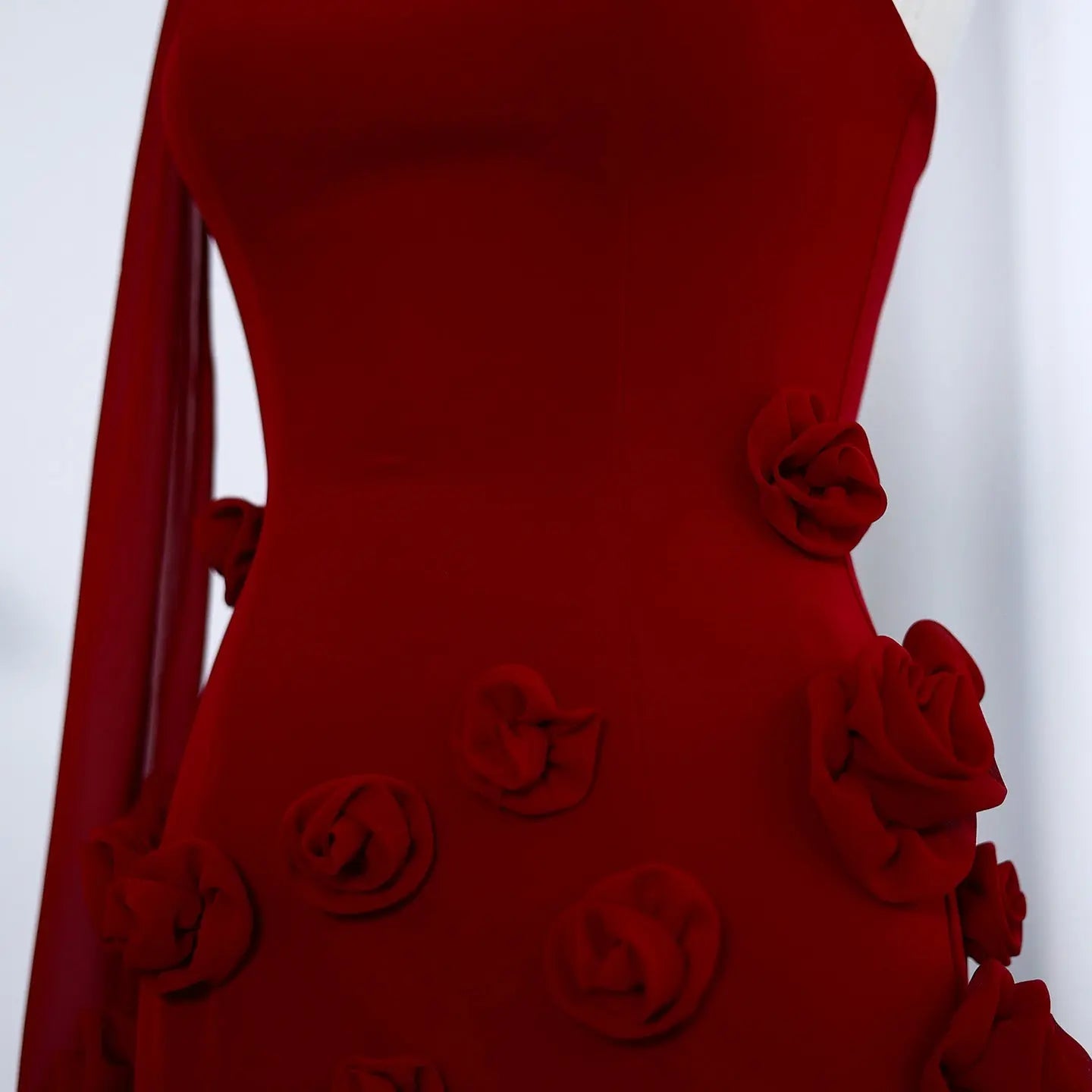 Chic Pink 3D Flowers Strapless Mermaid Evening Dress Side Slit SS207 Sharon Said