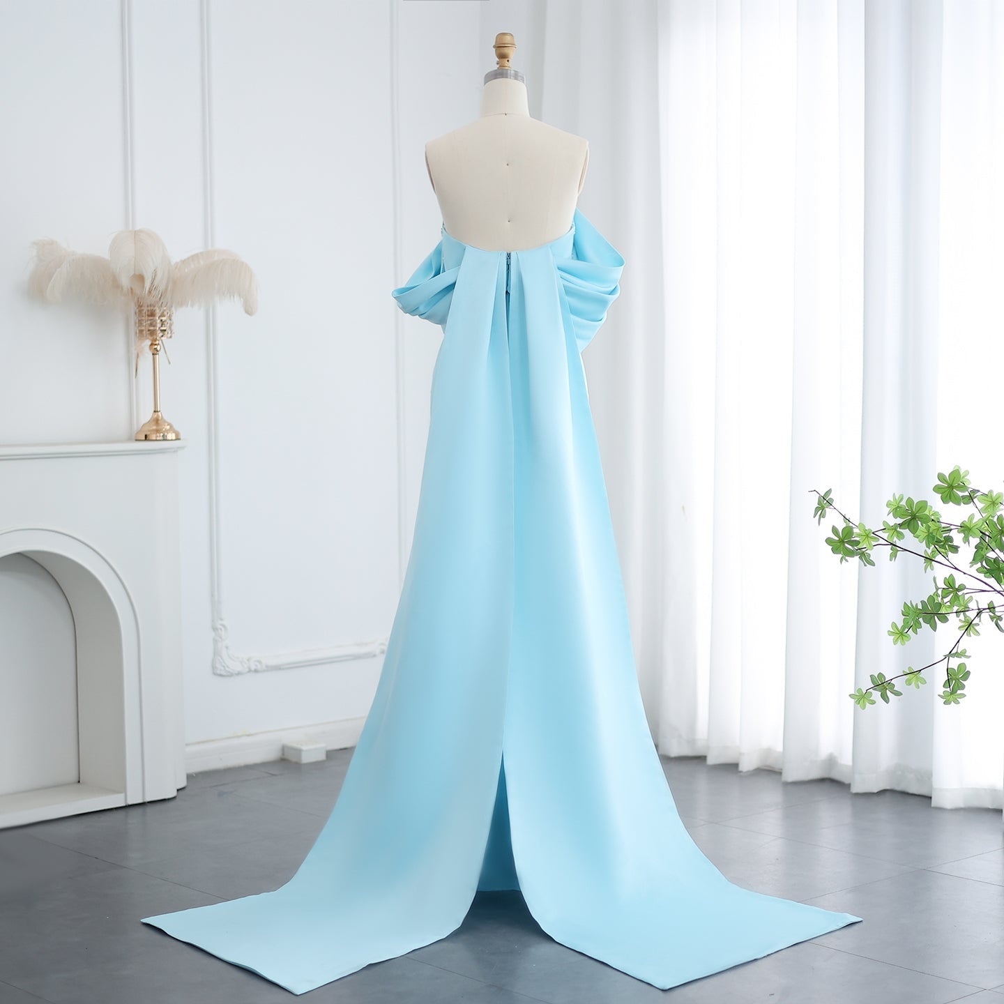 Luxury Rhinestone Pink Off Shoulder Evening Dress SS500