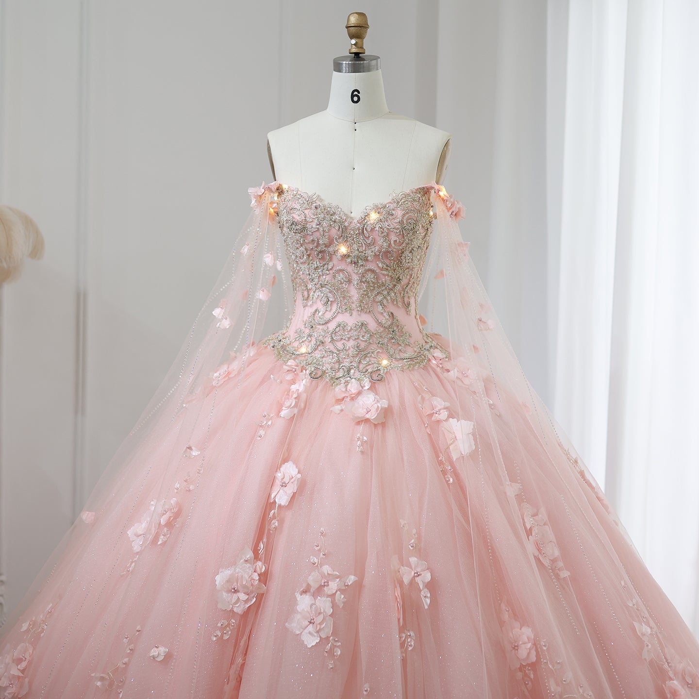 Luxury 3D Flower Emerald Green Ball Gown Prom Dress SS199